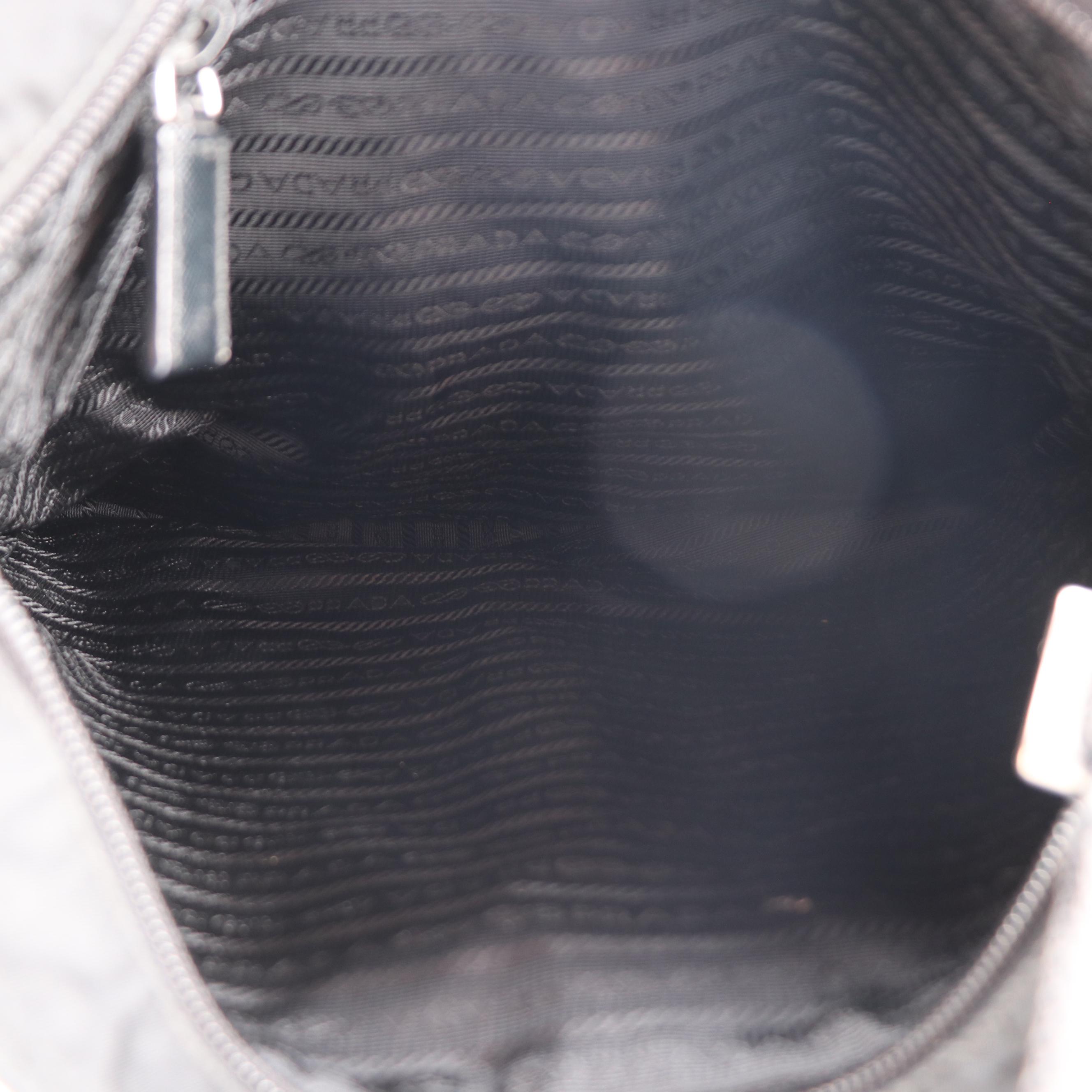 Prada Crossbody Bag in Black Tessuto Nylon and Saffiano Leather Trim