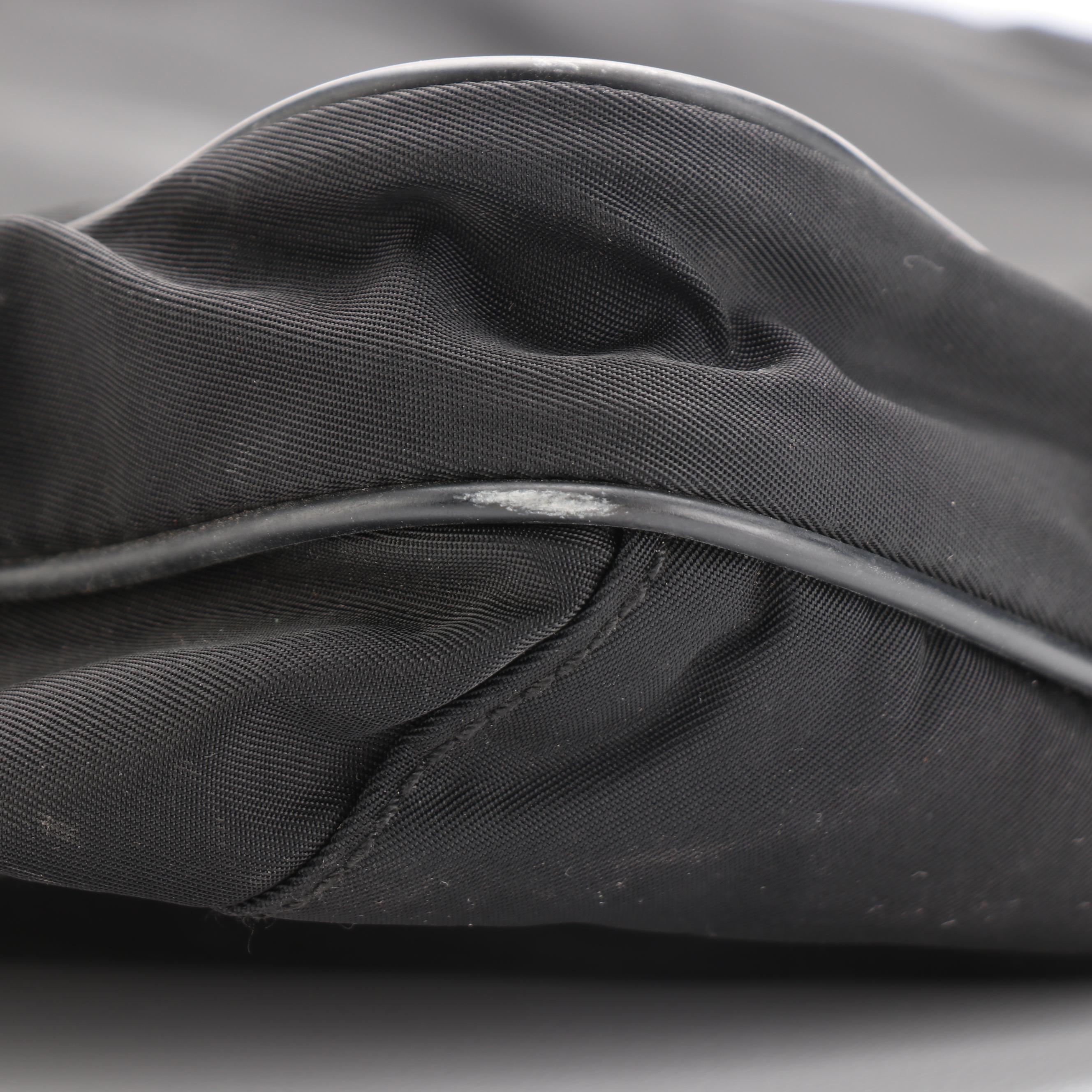 Prada Crossbody Bag in Black Tessuto Nylon and Saffiano Leather Trim