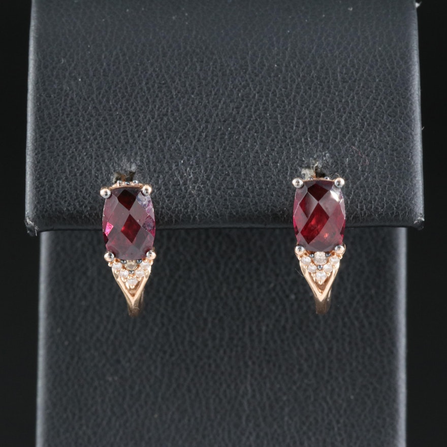 Le Vian 14K Rose Gold Garnet and Diamond Earrings