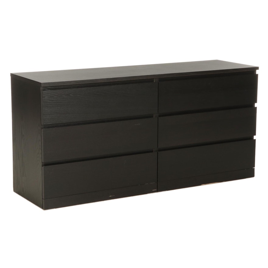 IKEA "Malm" Wood-Veneered Six-Drawer Dresser