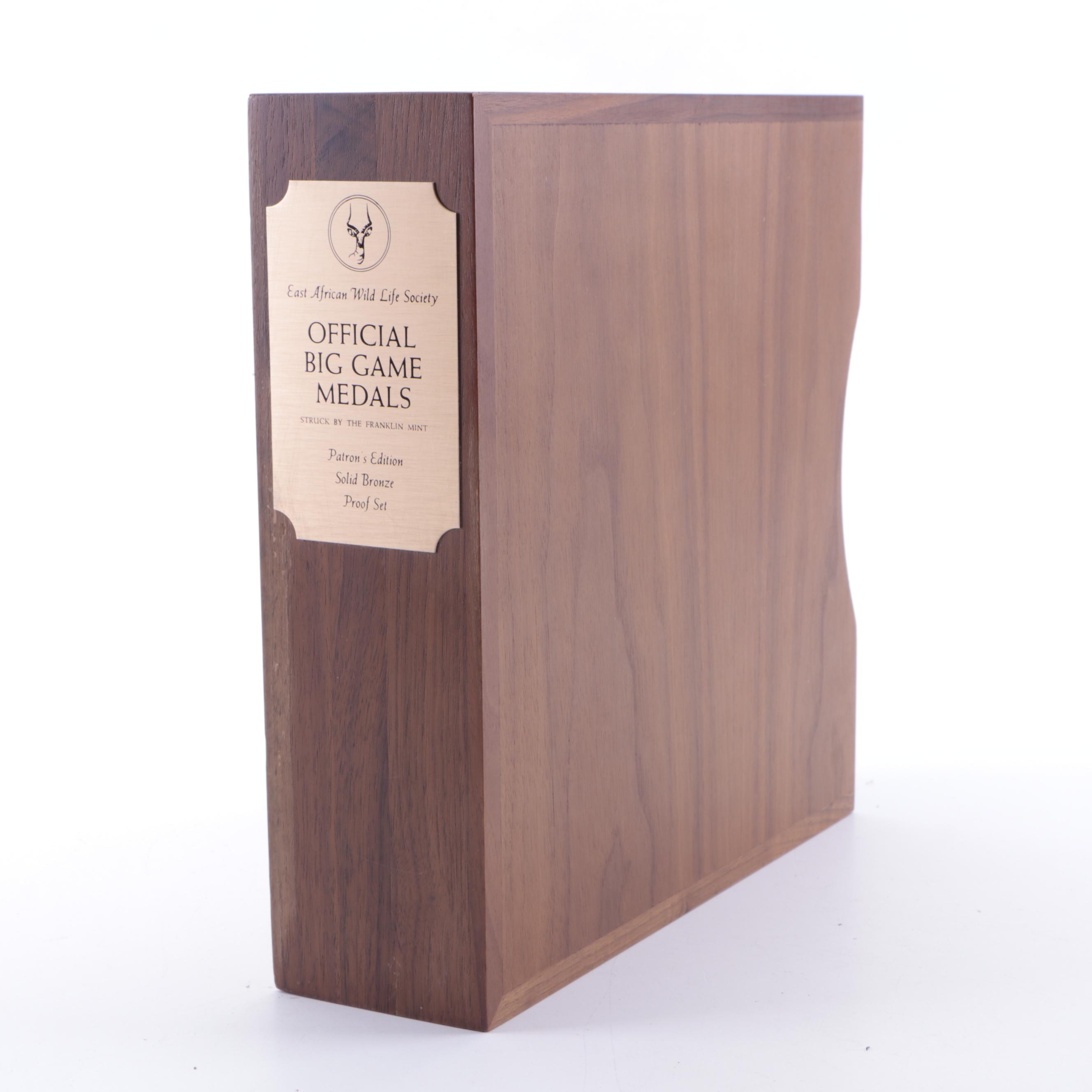 East African Wild Life Society Patrons Edition Bronze Big Game Medal Proof Set