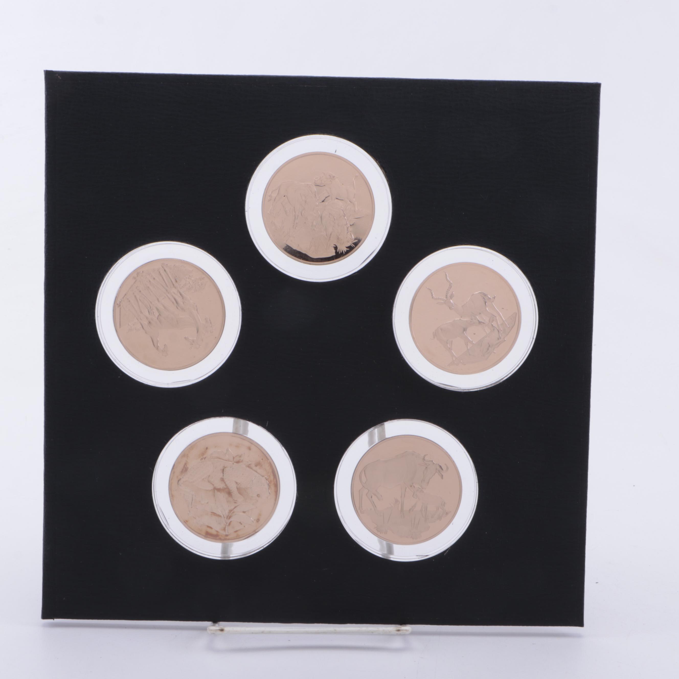 East African Wild Life Society Patrons Edition Bronze Big Game Medal Proof Set