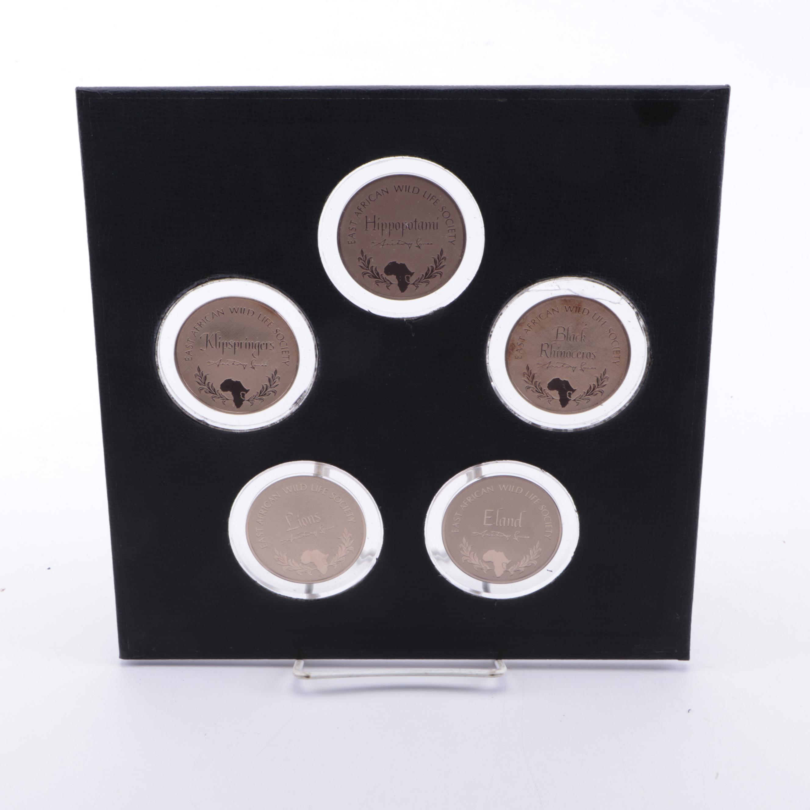 East African Wild Life Society Patrons Edition Bronze Big Game Medal Proof Set