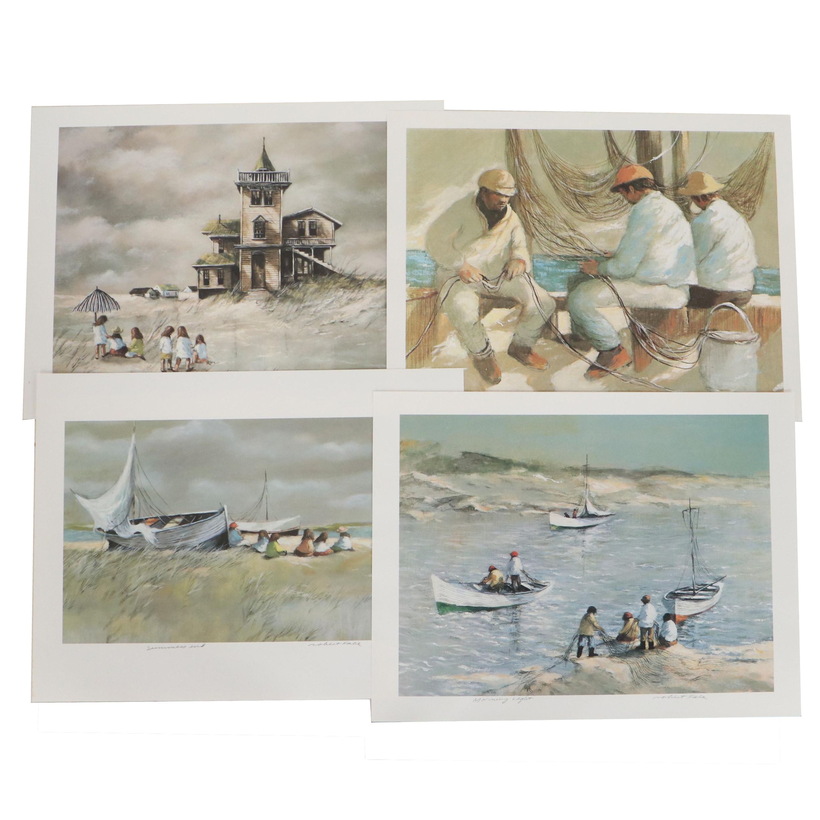 Robert Fabe Offset Lithographs Including "Beach House," 1987