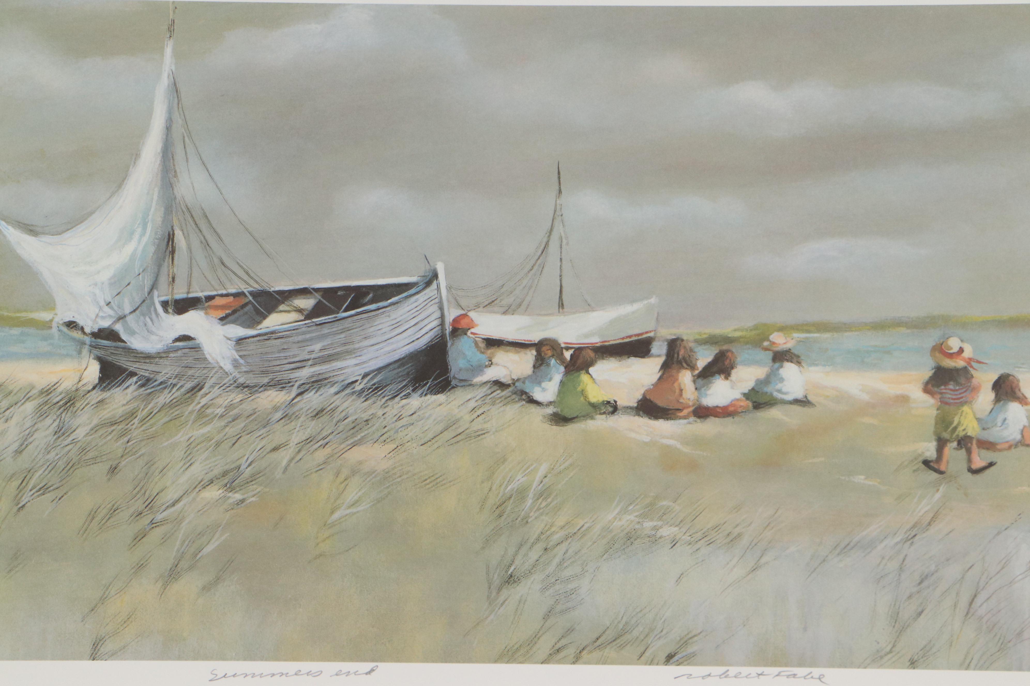 Robert Fabe Offset Lithographs Including "Beach House," 1987