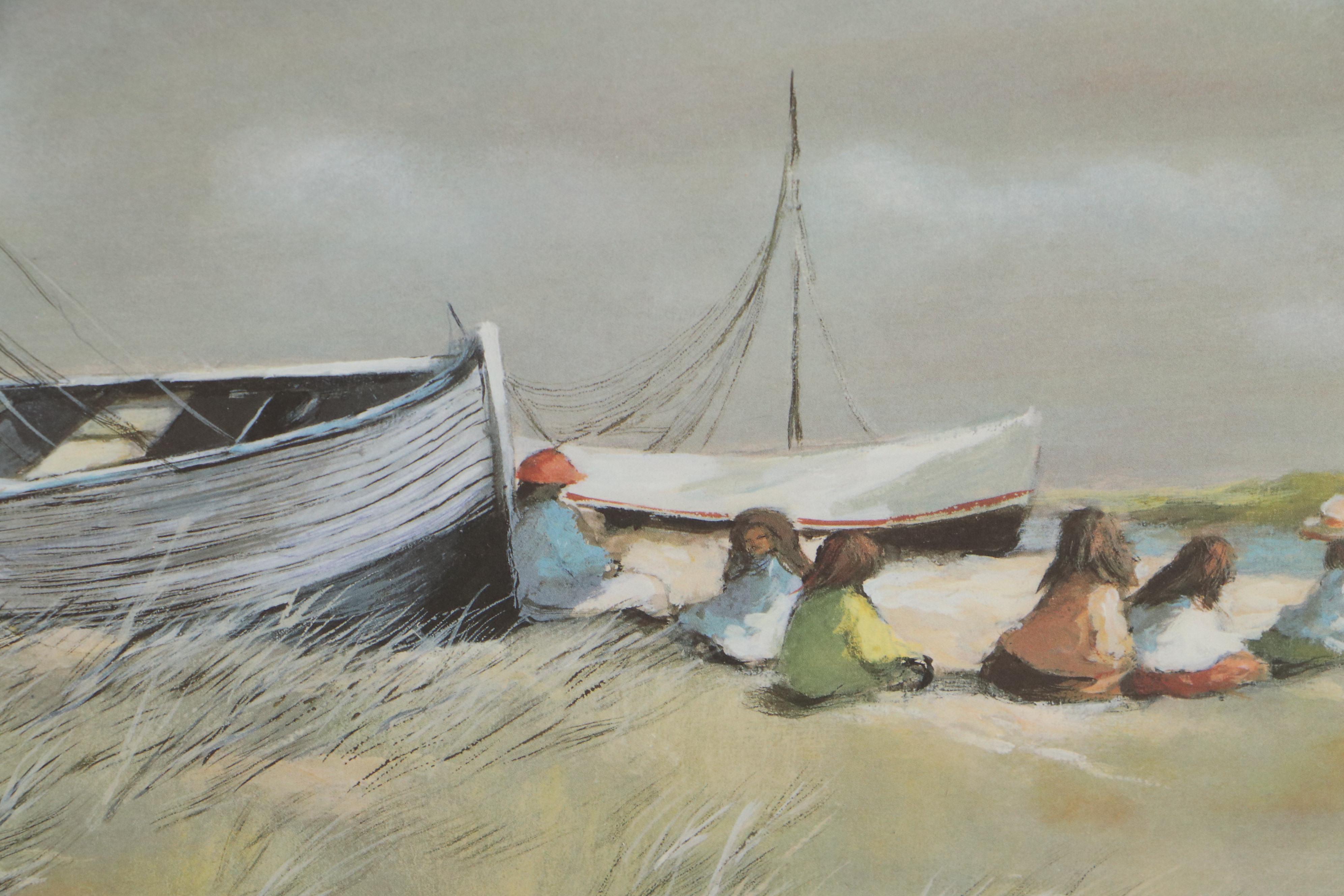 Robert Fabe Offset Lithographs Including "Beach House," 1987