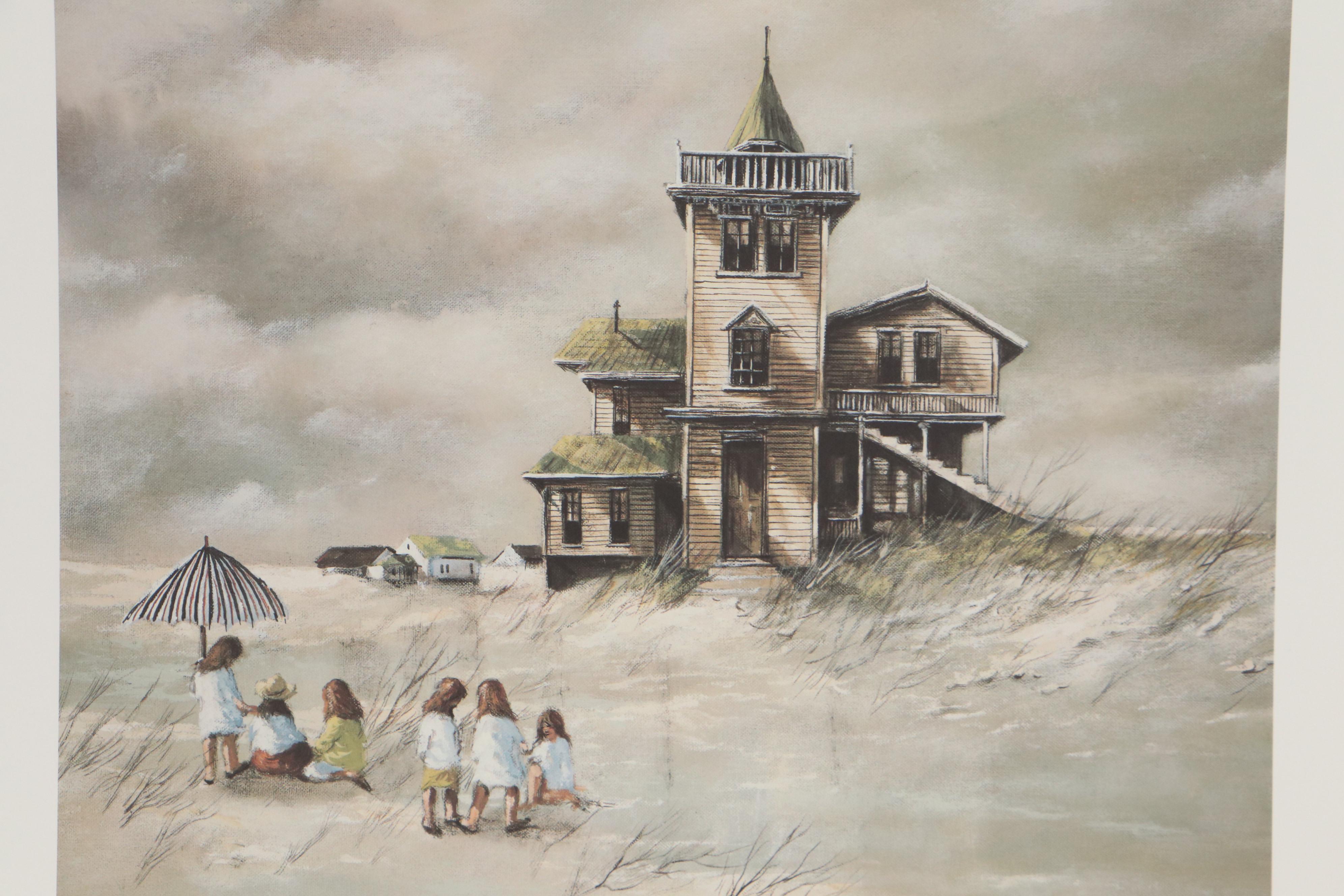 Robert Fabe Offset Lithographs Including "Beach House," 1987
