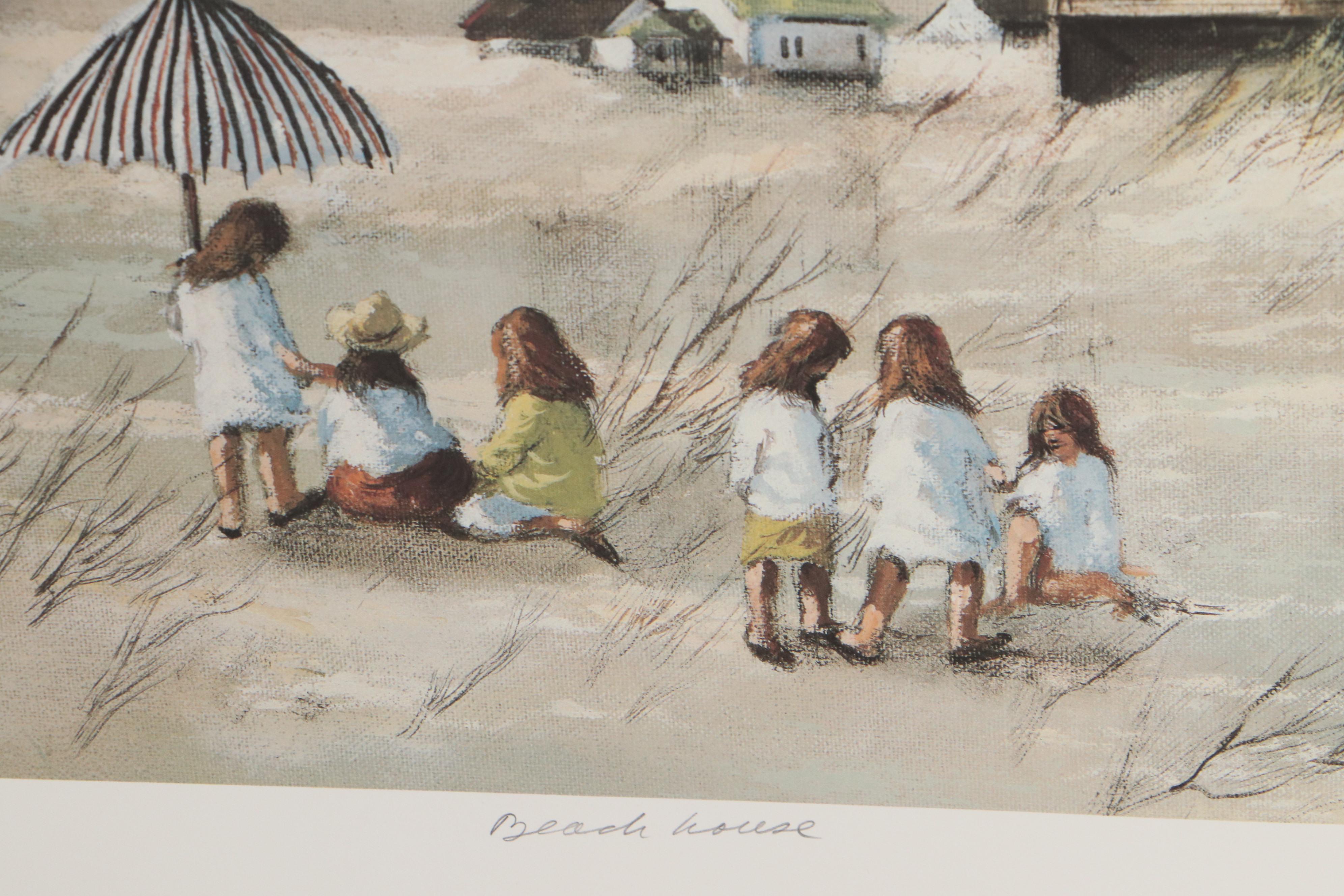 Robert Fabe Offset Lithographs Including "Beach House," 1987