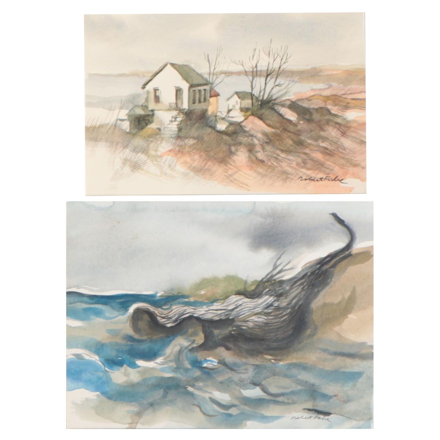 Robert Fabe Watercolor Paintings of Coastal Landscapes