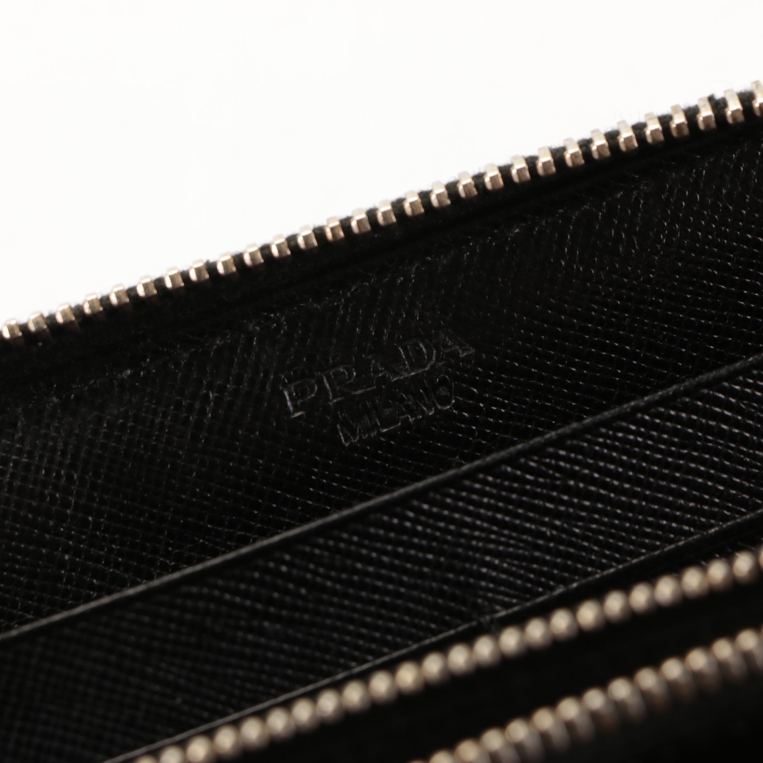 Prada Zip-Around Wallet in Black Nylon Gabardine