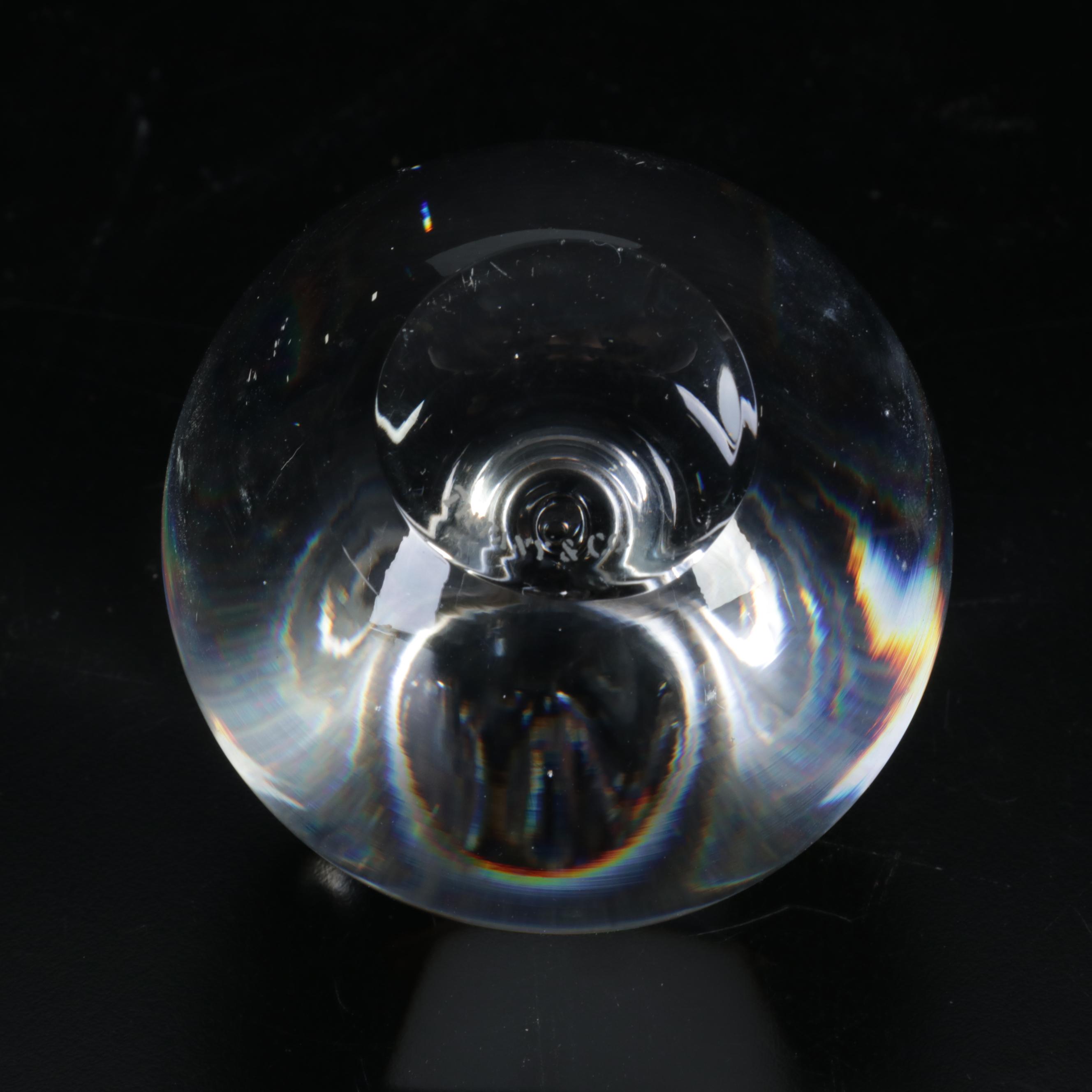 Tiffany & Co. Crystal Apple Paperweight