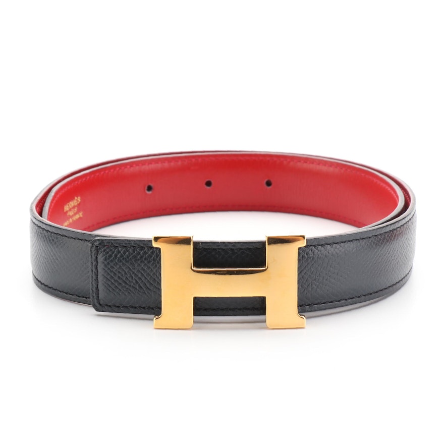 Hermès Mini Constance Belt Buckle on Reversible 24mm Leather Strap