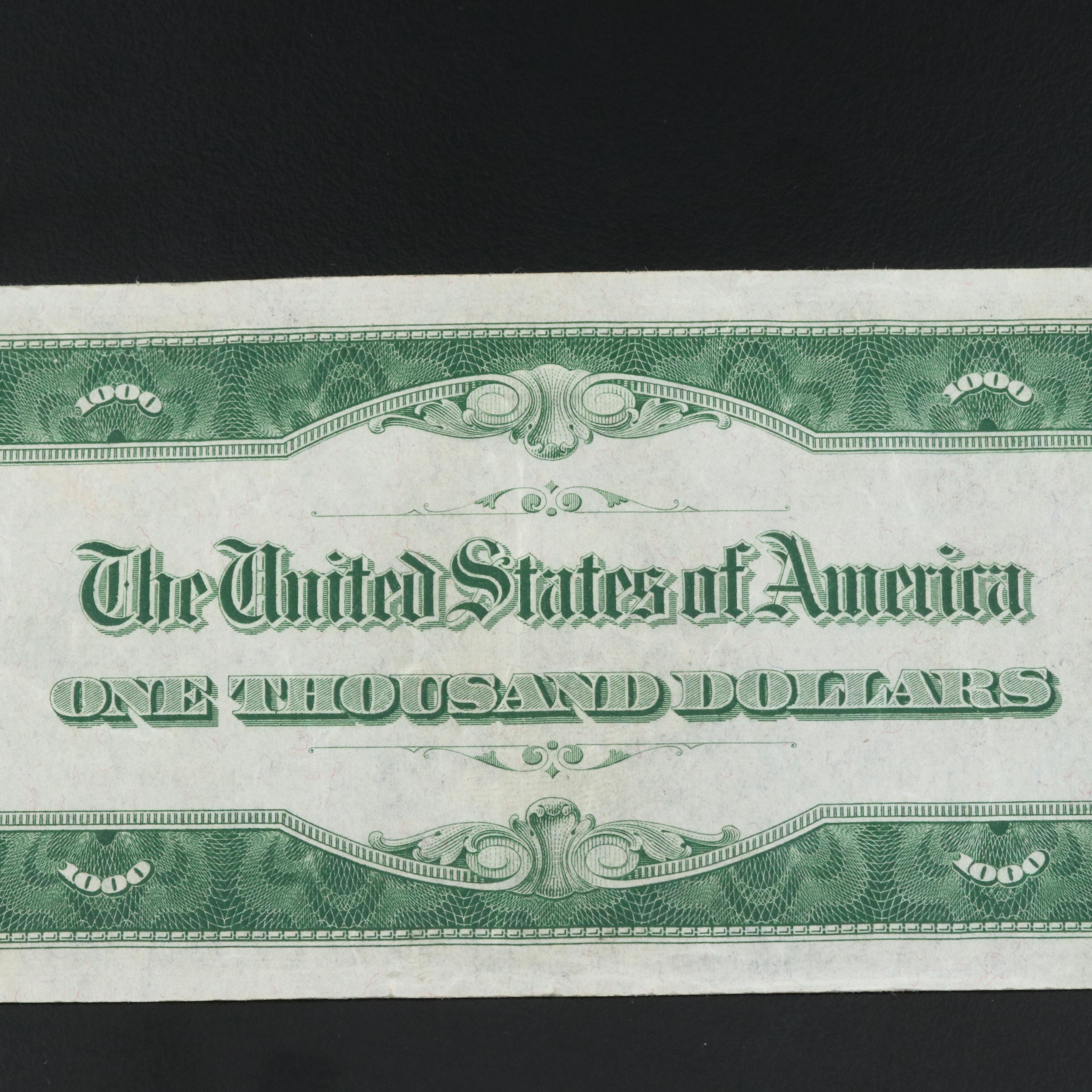 Series of 1934A $1000 Federal Reserve Note