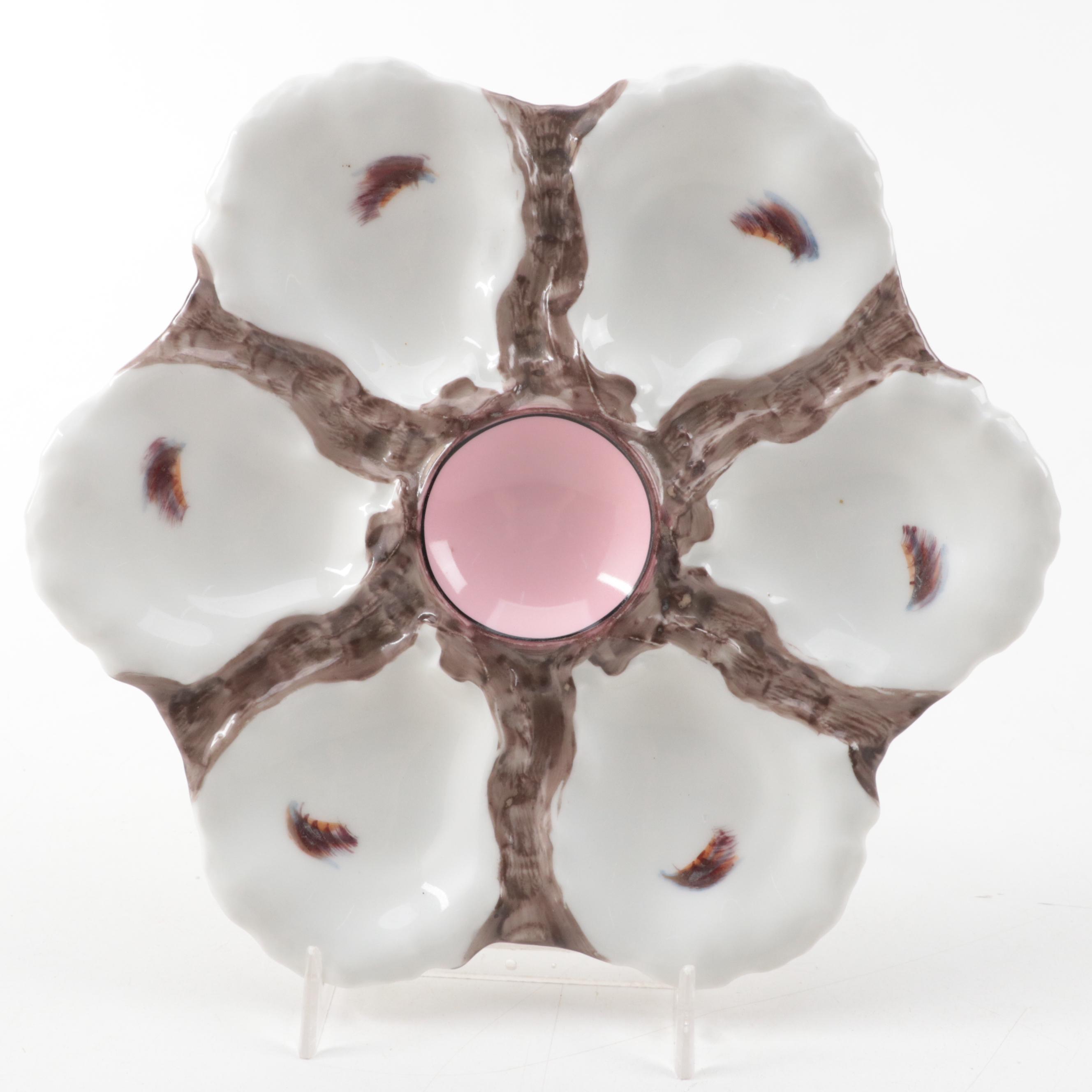 Haviland Limoges and Other European Porcelain Oyster Plates, Late 19th Century