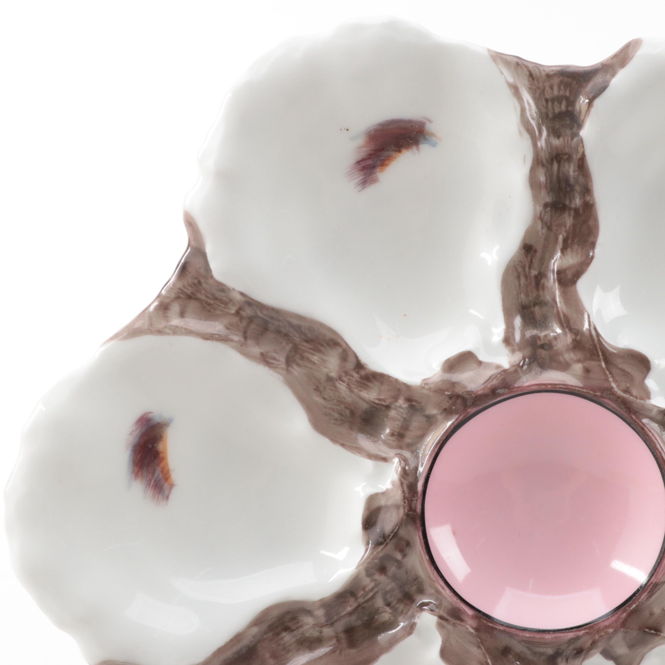 Haviland Limoges and Other European Porcelain Oyster Plates, Late 19th Century