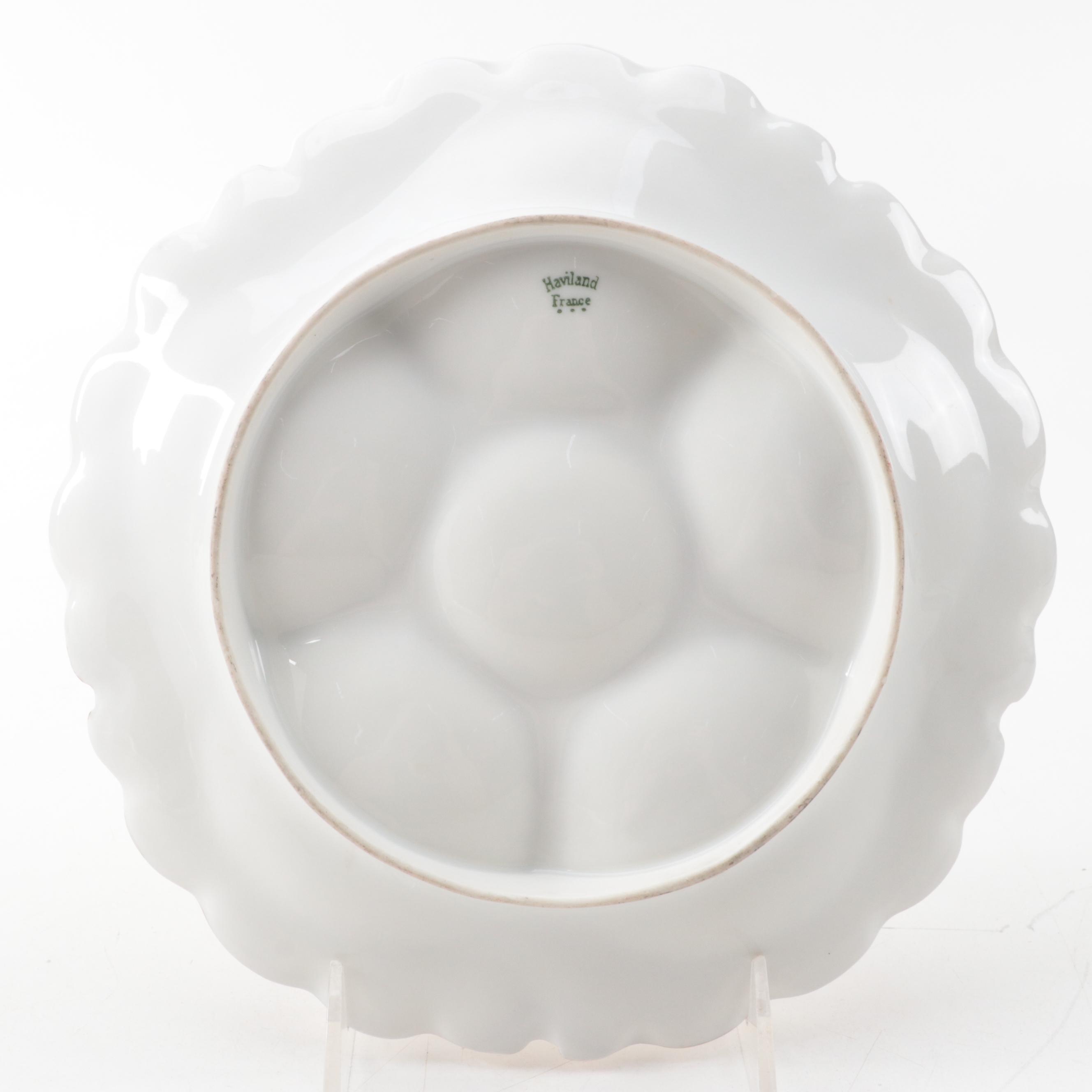 Haviland Limoges and Other European Porcelain Oyster Plates, Late 19th Century