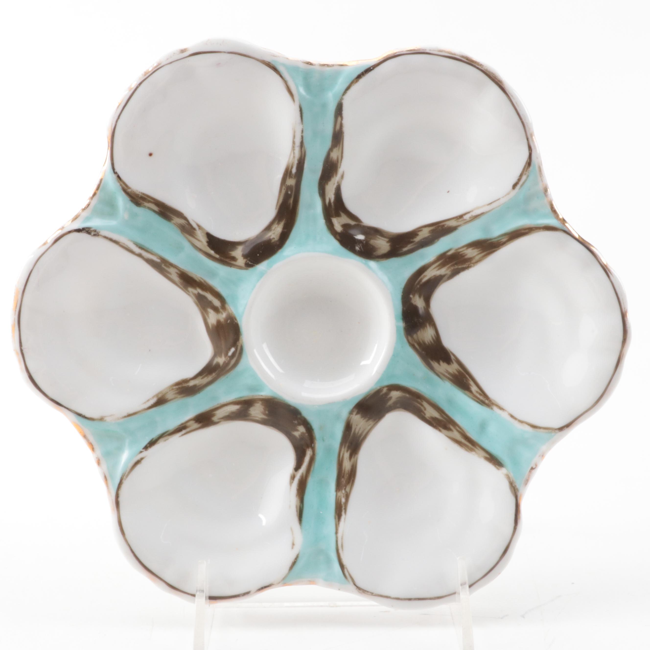 Haviland Limoges and Other European Porcelain Oyster Plates, Late 19th Century