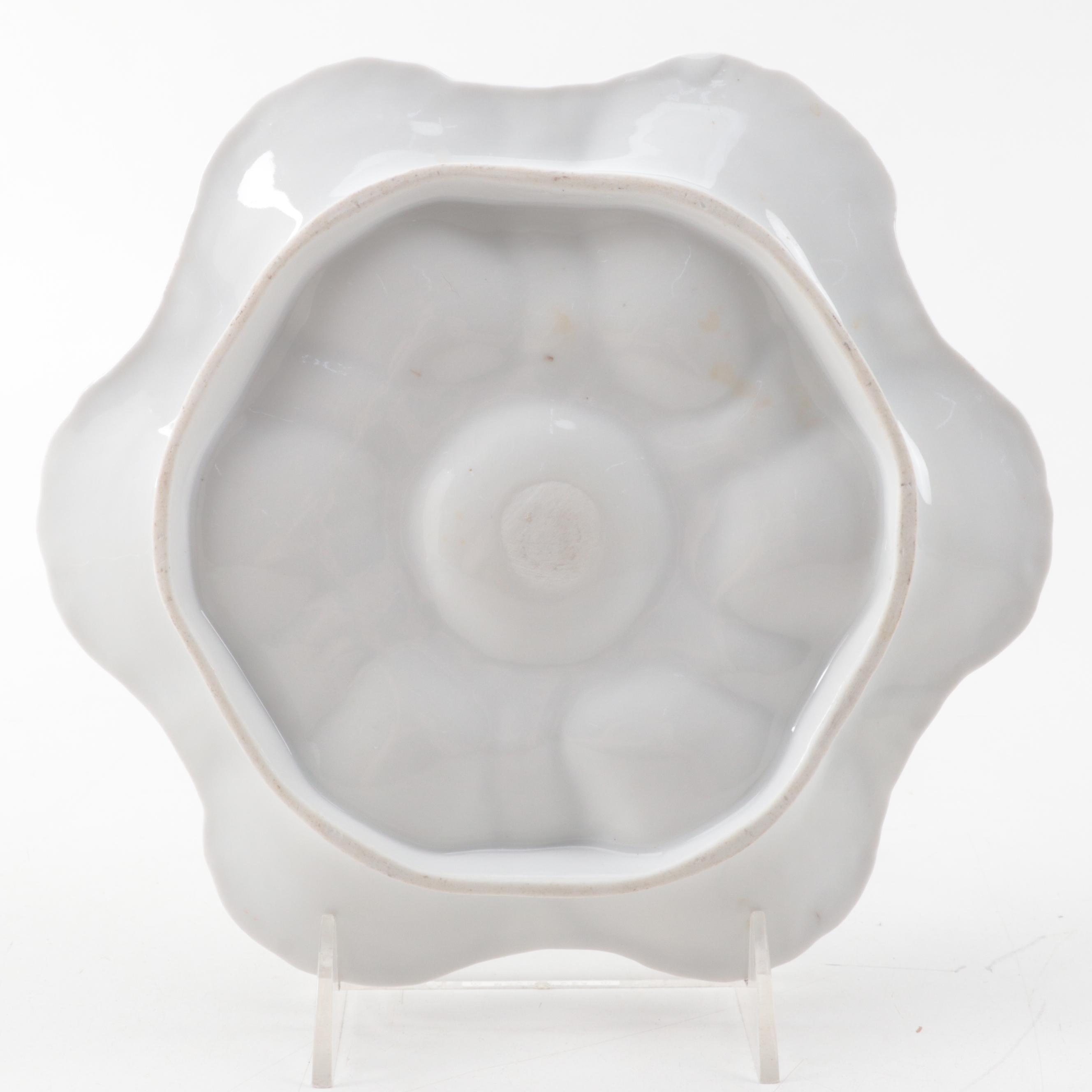 Haviland Limoges and Other European Porcelain Oyster Plates, Late 19th Century