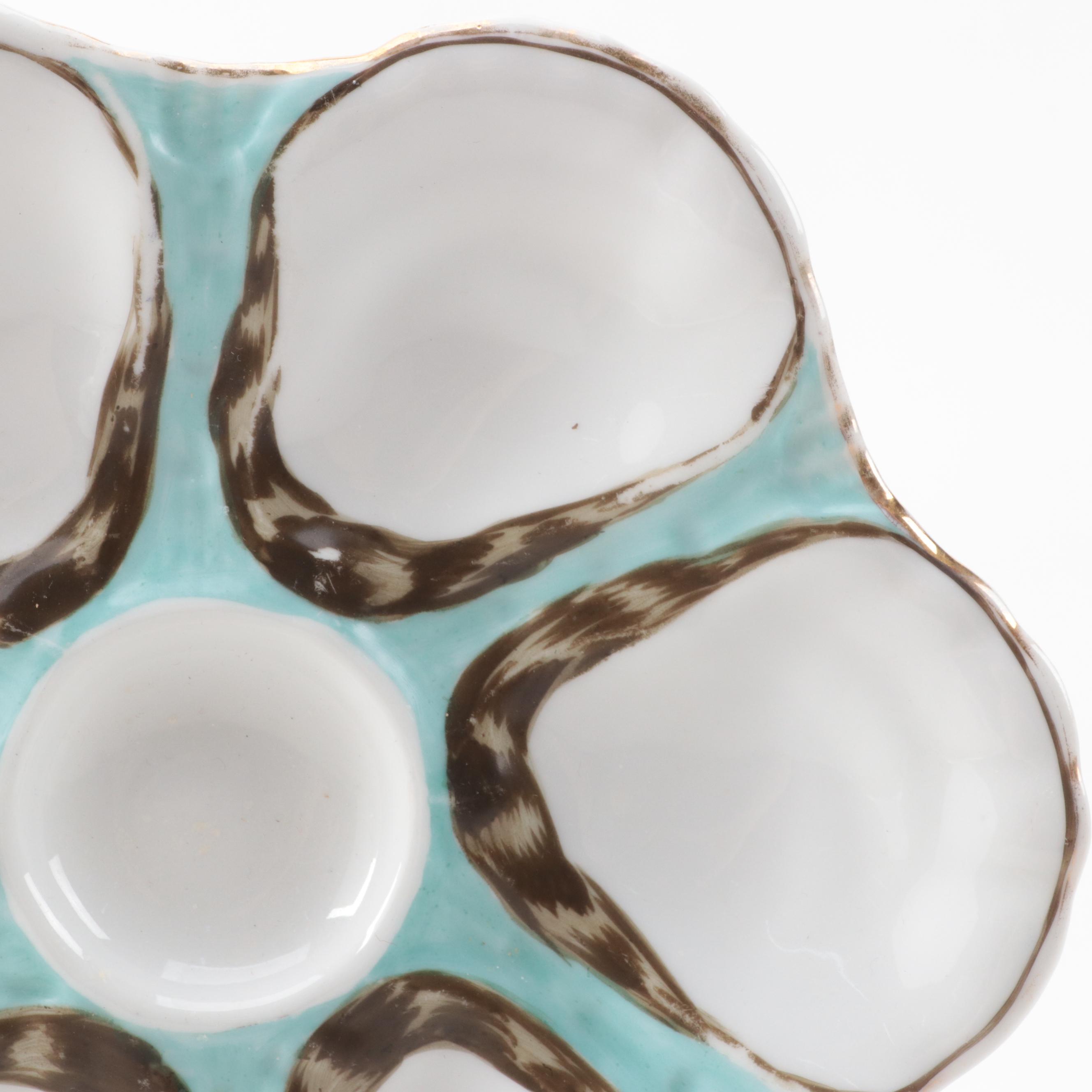 Haviland Limoges and Other European Porcelain Oyster Plates, Late 19th Century