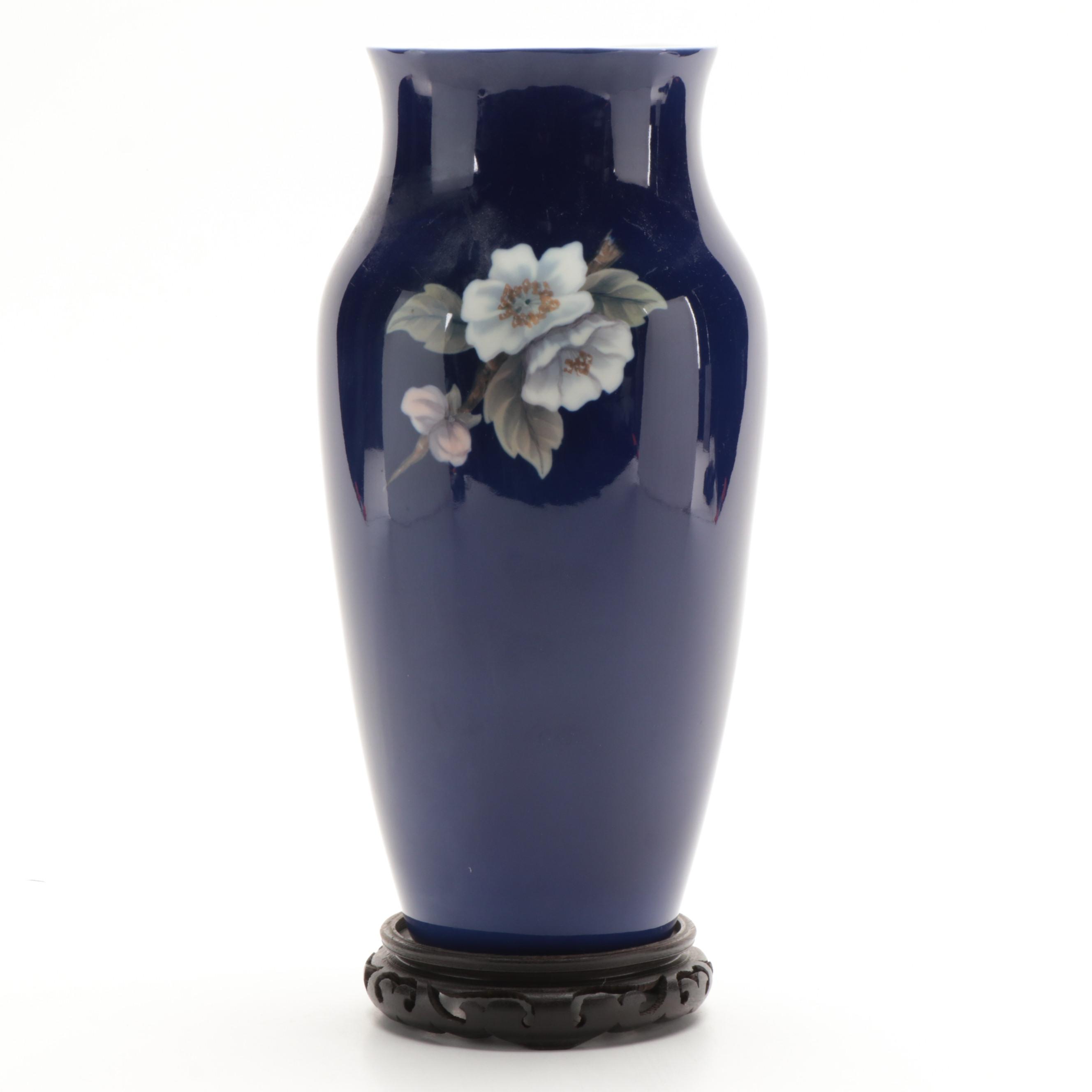 Royal Copenhagen Porcelain Amphora Vase with Apple Blossom Motif, Mid-20th C.