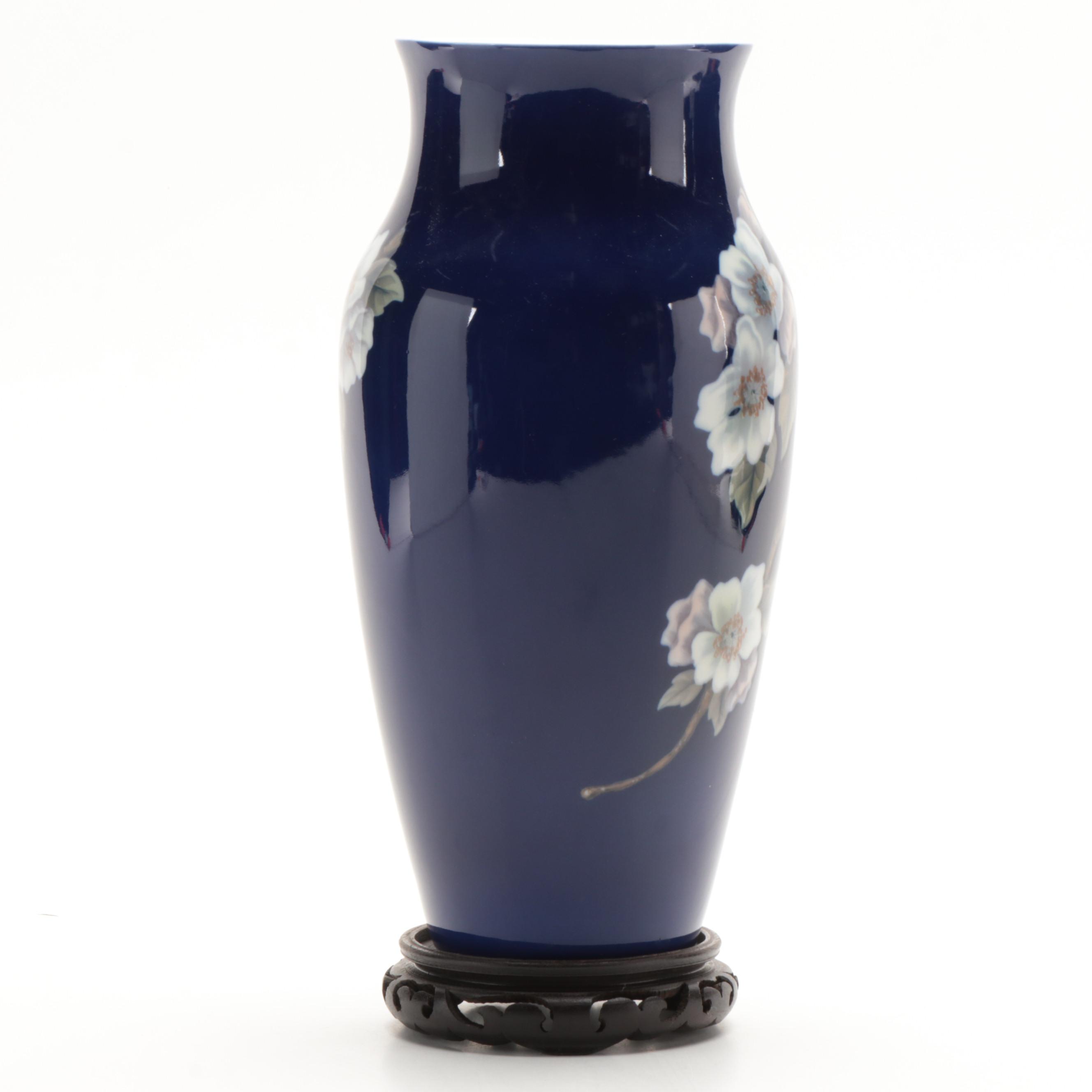 Royal Copenhagen Porcelain Amphora Vase with Apple Blossom Motif, Mid-20th C.