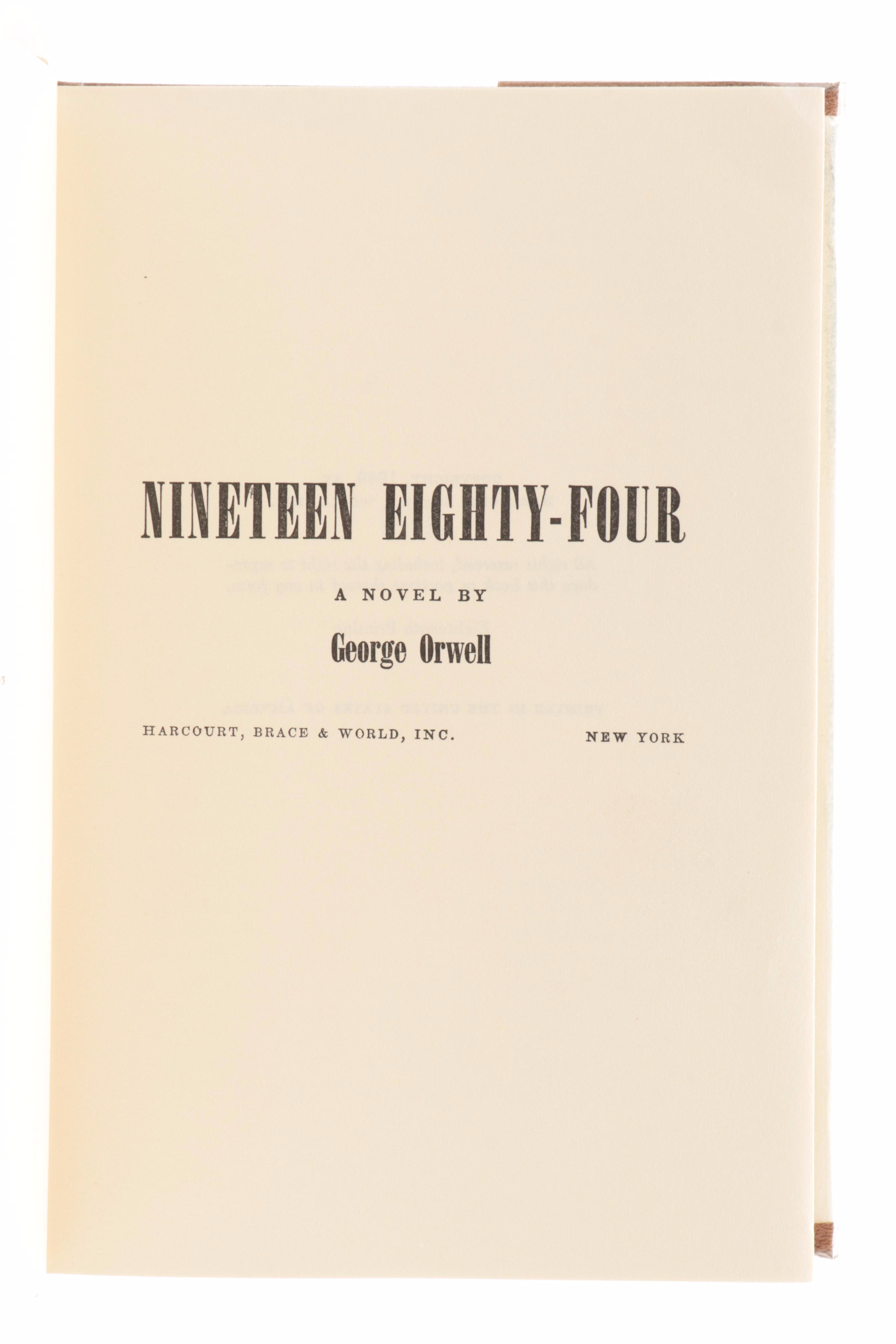 1984 Book Club Edition of "Nineteen Eighty-Four" by George Orwell