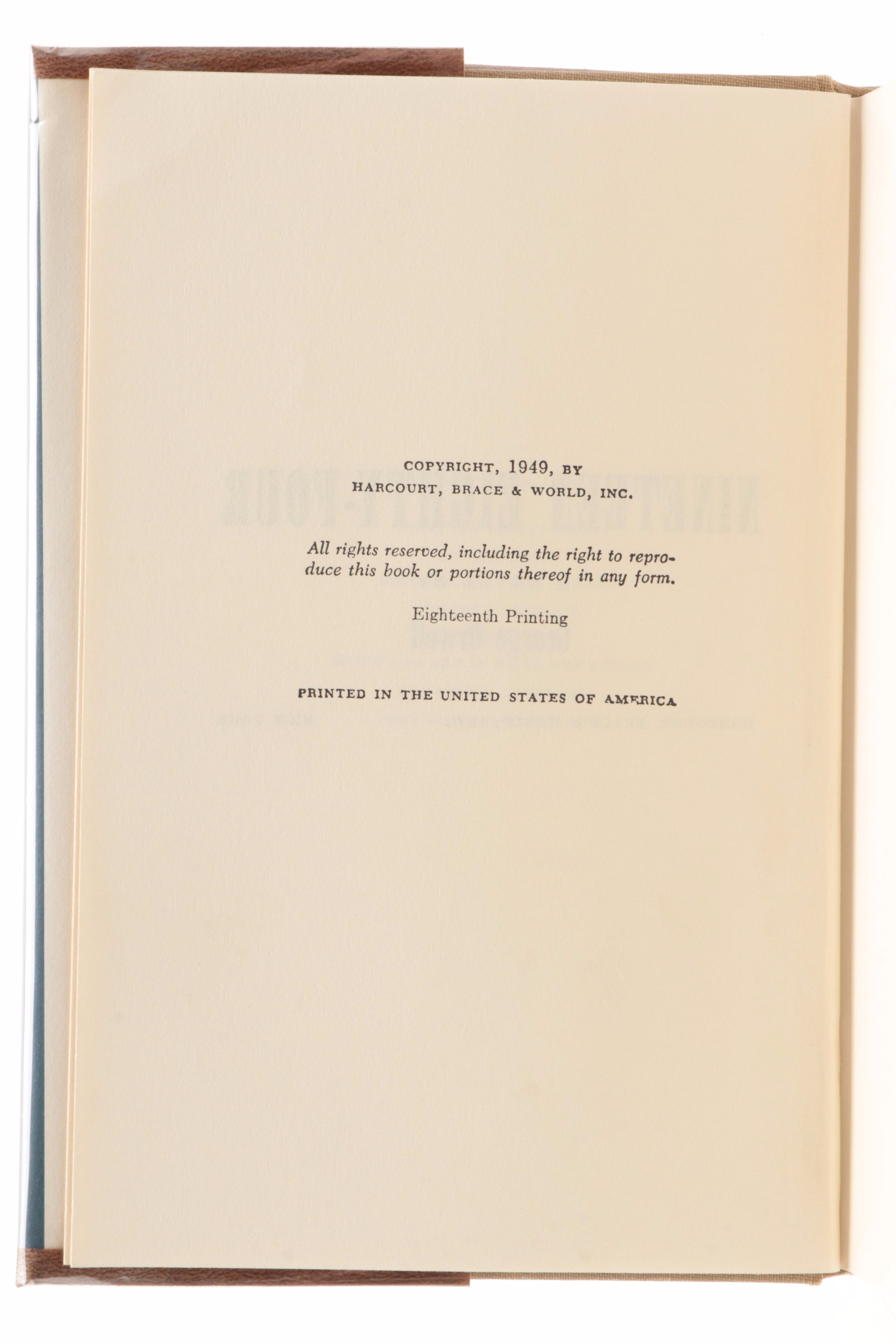 1984 Book Club Edition of "Nineteen Eighty-Four" by George Orwell