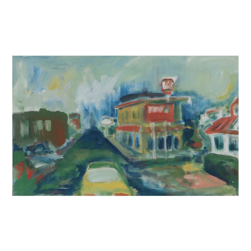Greg Brown Oil Painting "2100 Block E 10th St.," 1998