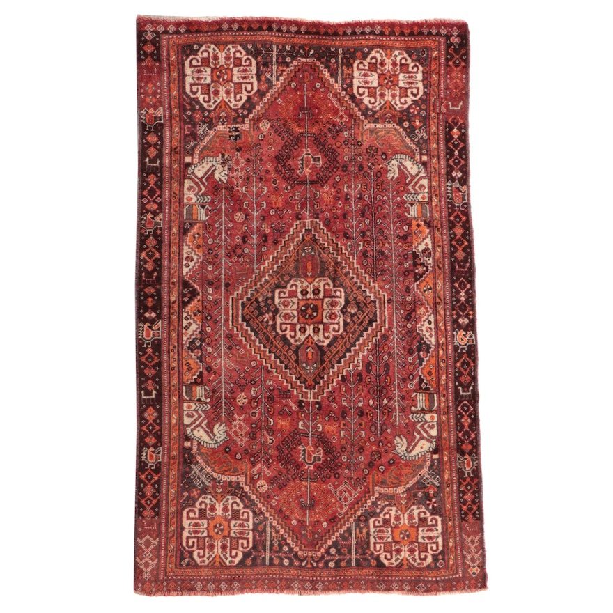 4'5 x 7'7 Hand-Knotted Persian Qashqai Area Rug