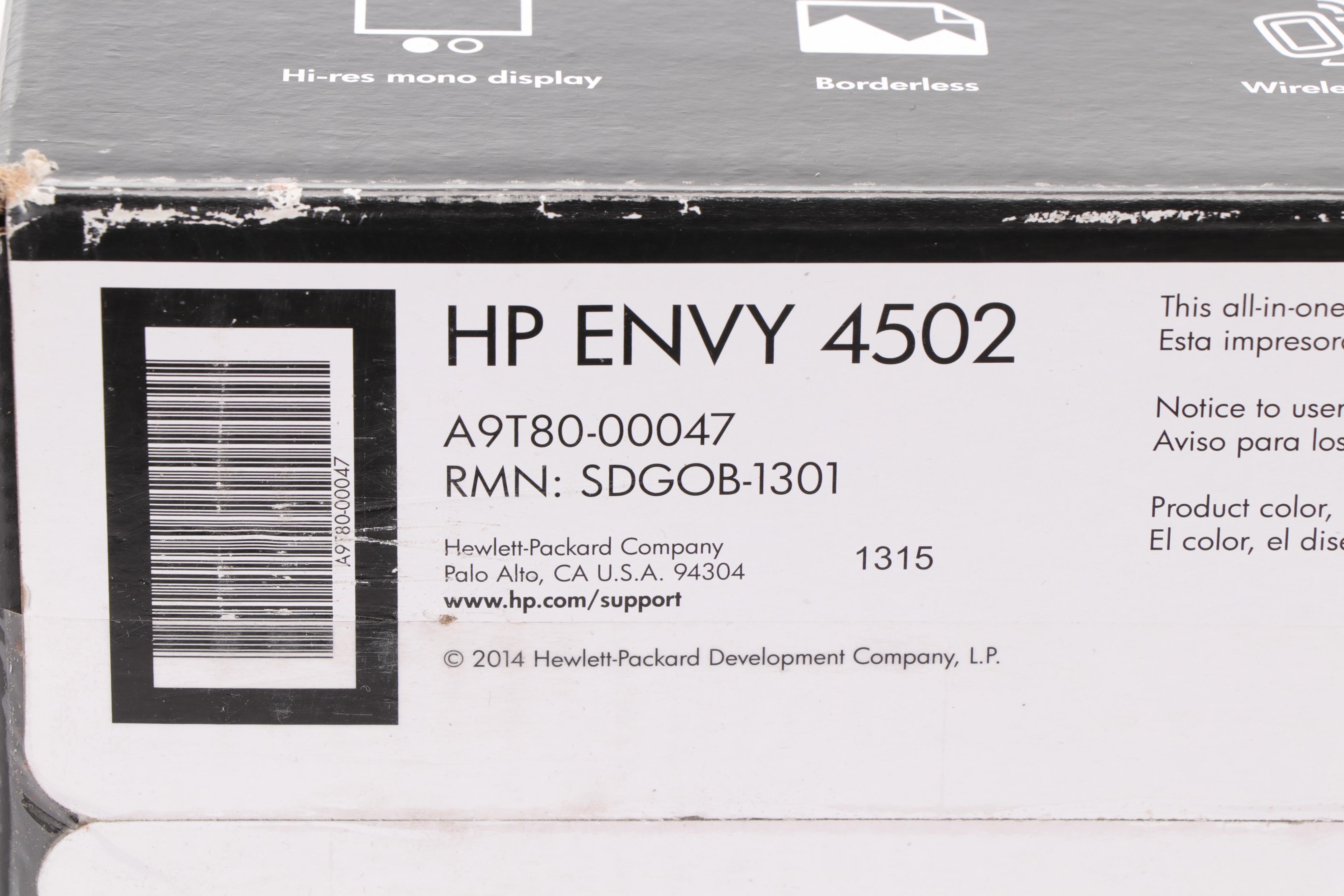 HP Envy 4502 Wireless and Photo Printer With Scanner