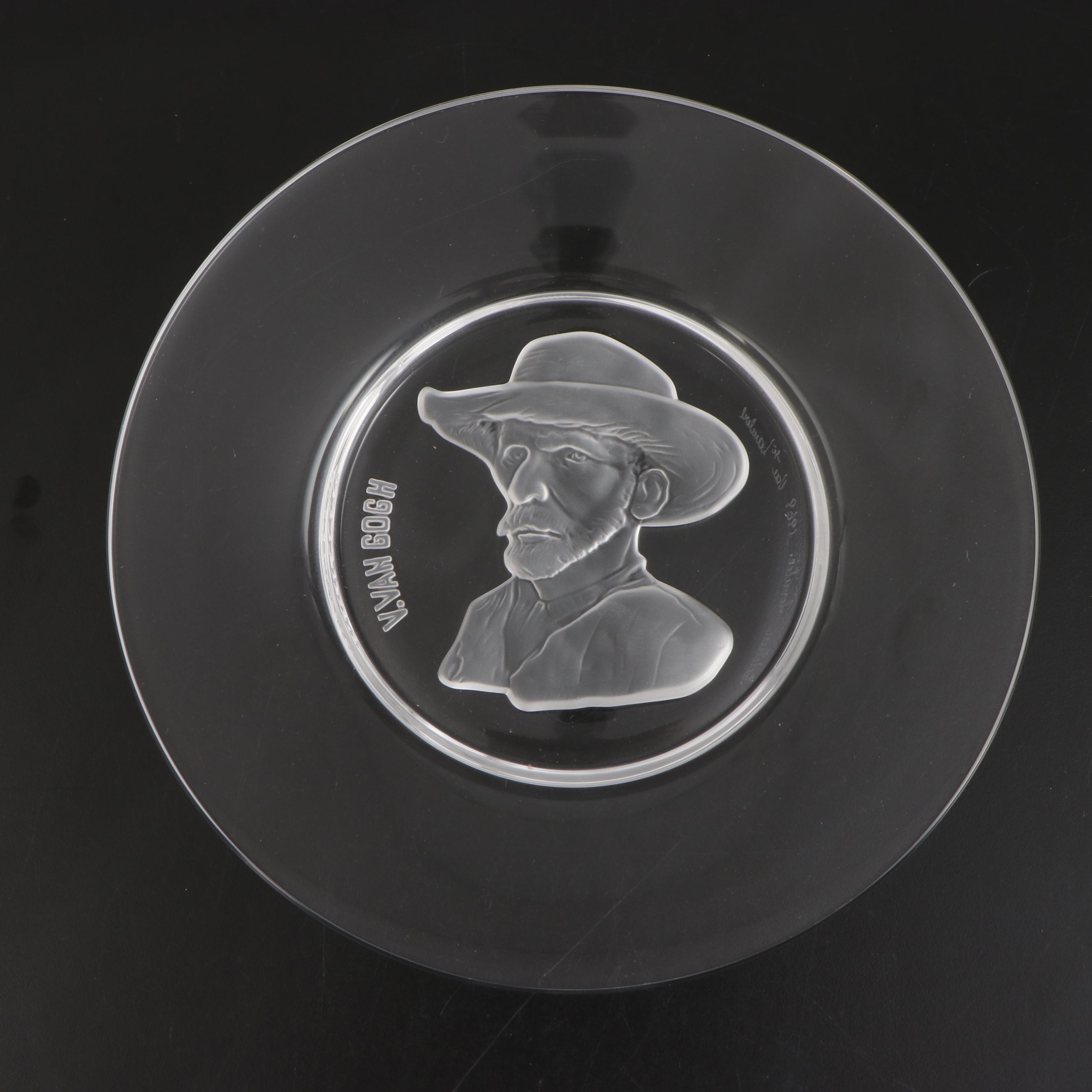 Val St. Lambert "Van Gogh" and Other Old Masters Crystal Plates