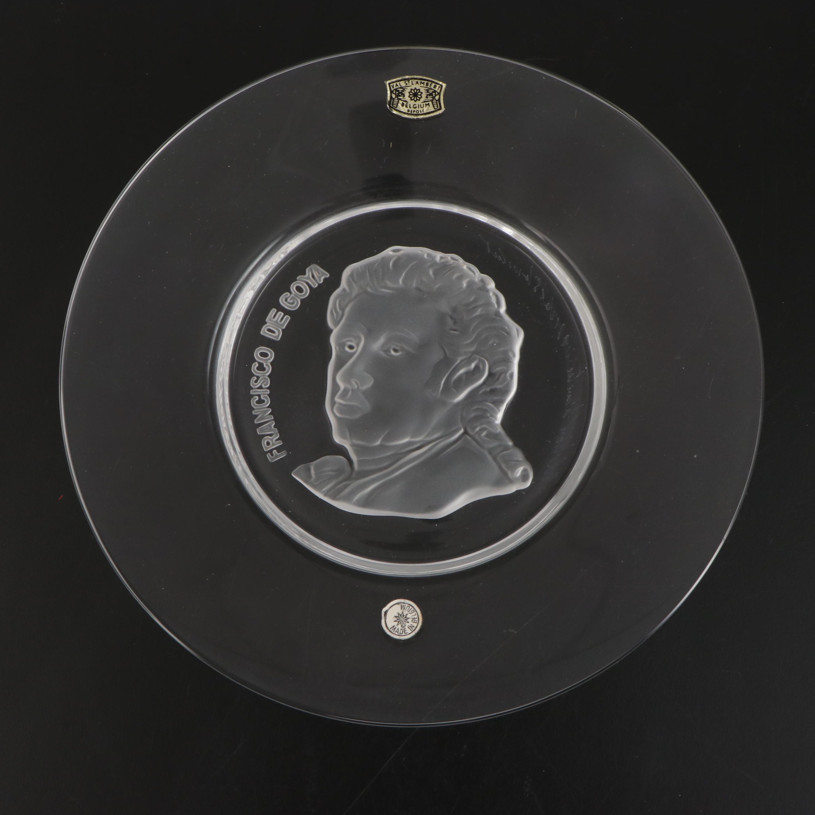 Val St. Lambert "Van Gogh" and Other Old Masters Crystal Plates