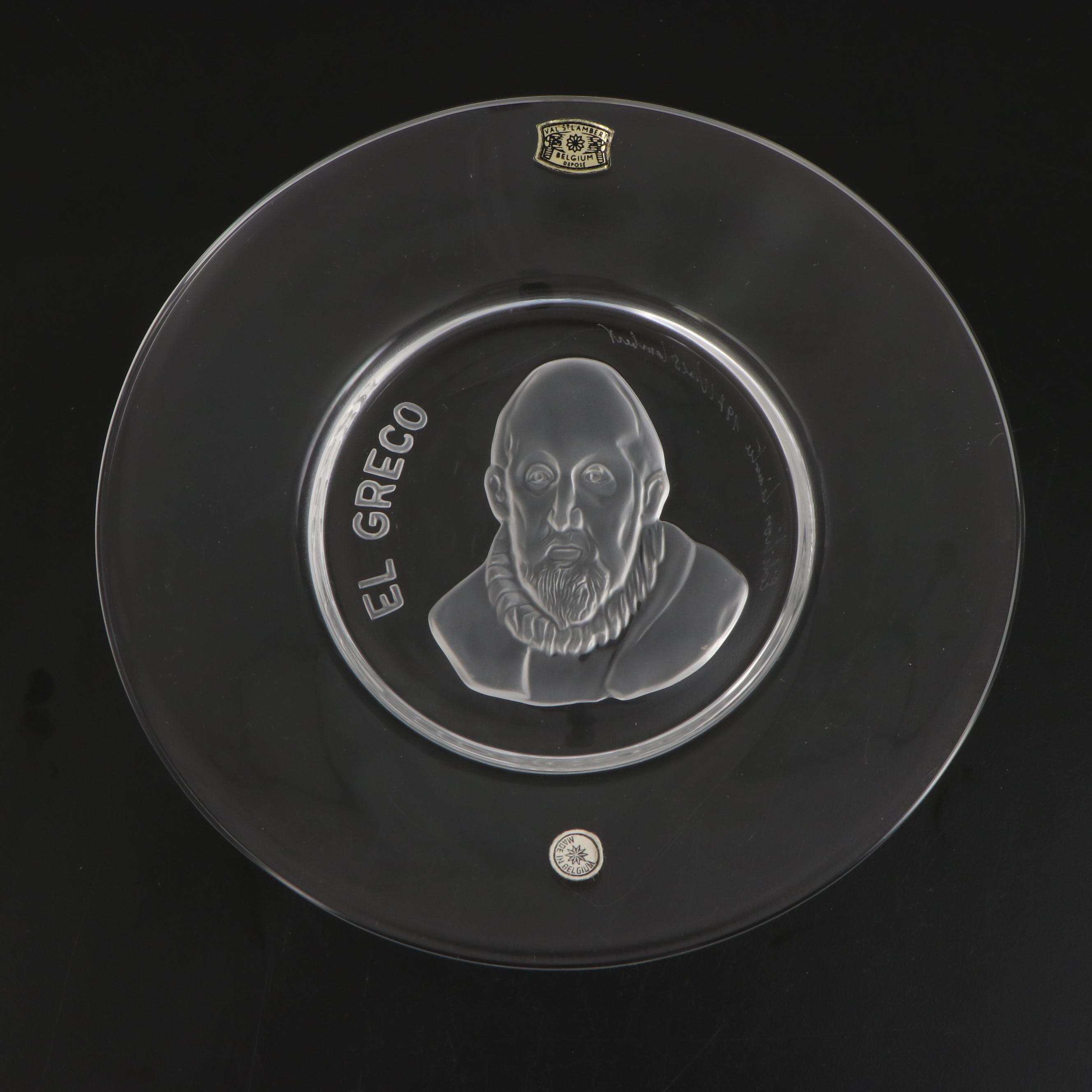 Val St. Lambert "Van Gogh" and Other Old Masters Crystal Plates