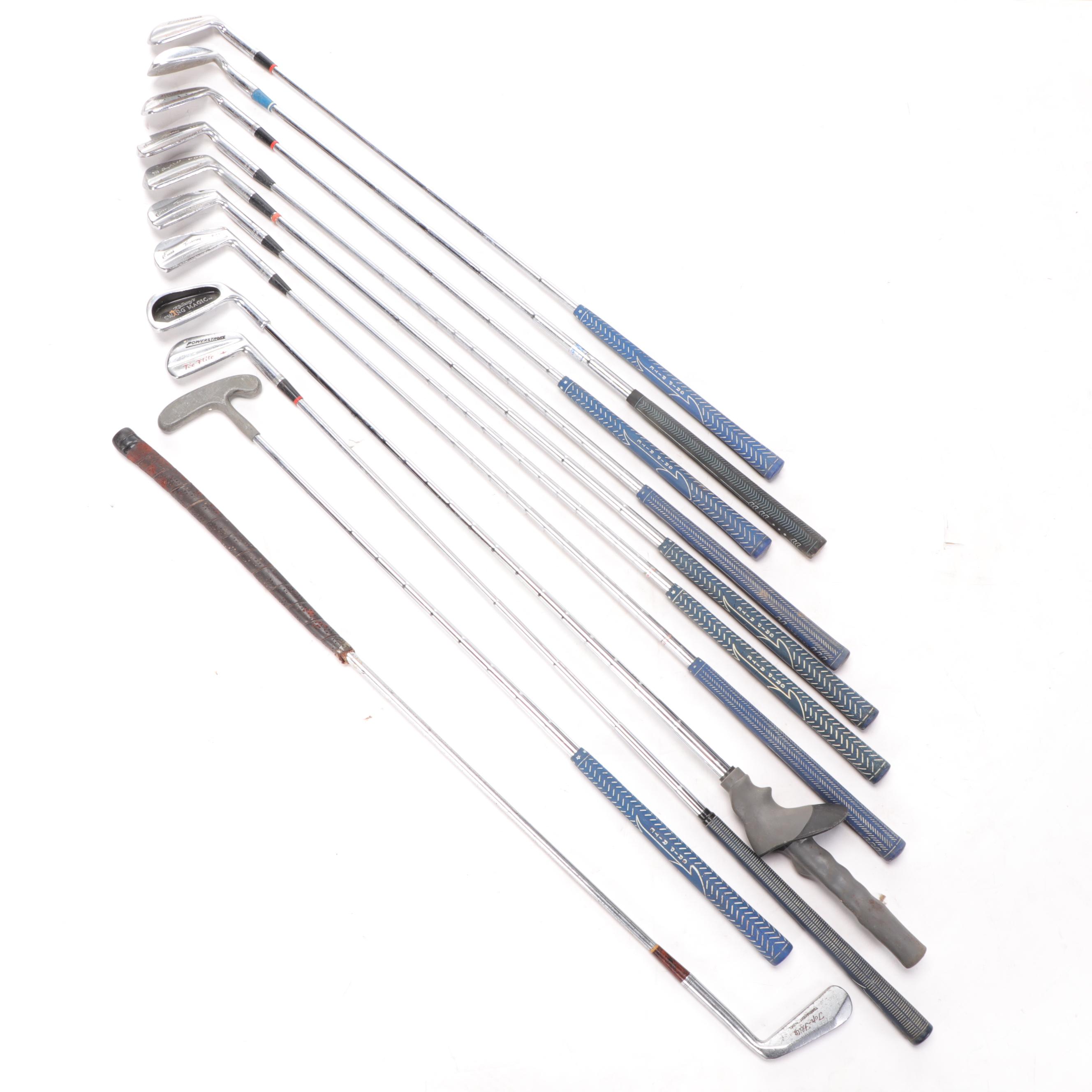 Dynatour Oversize Irons with Assorted Woods and Other Golf Clubs with Bags