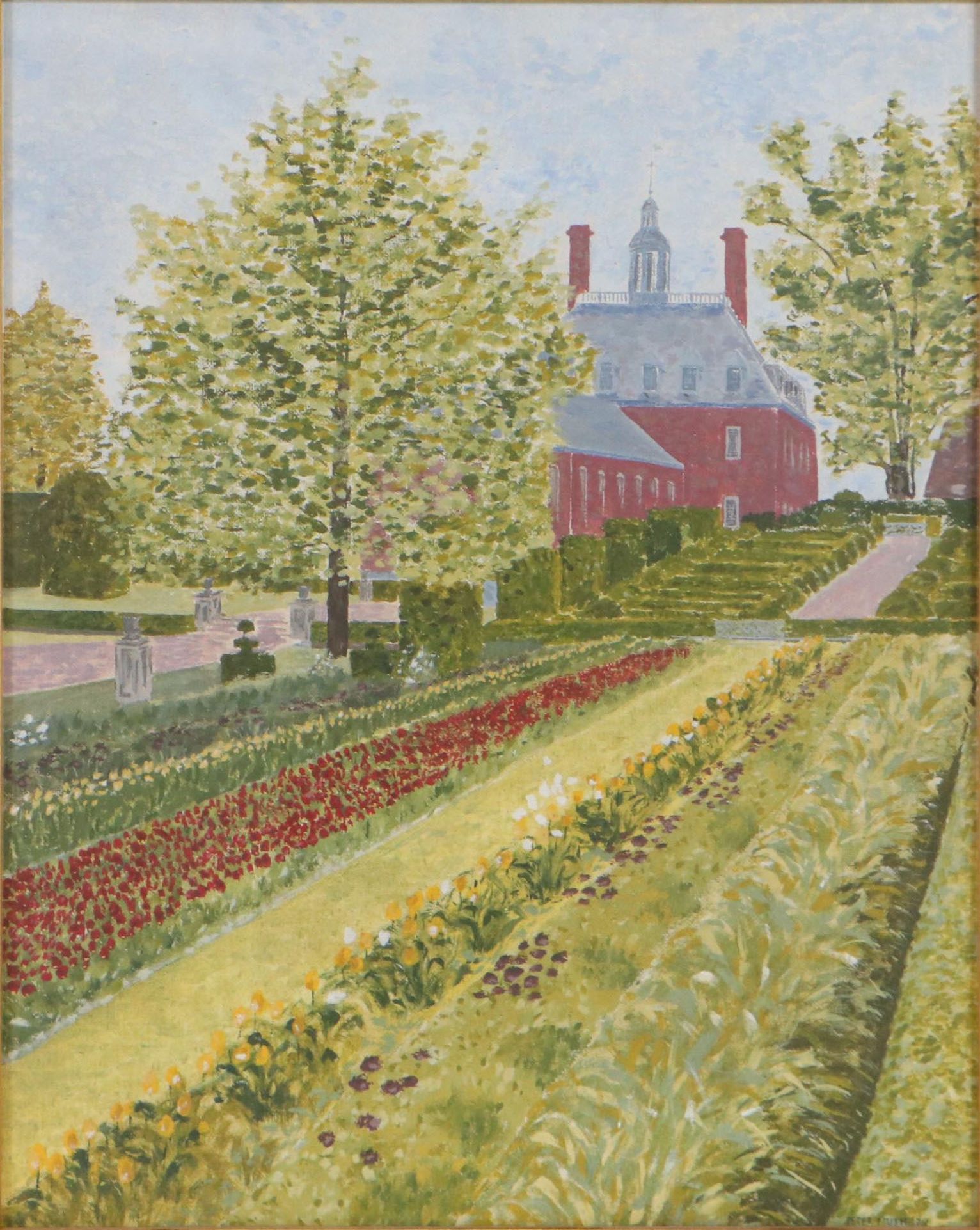 Peter Muth Oil Painting of Garden, 1977