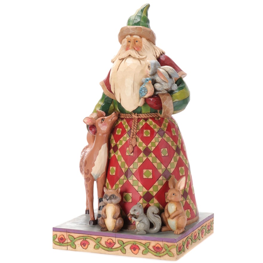 Jim Shore Heartwood Creek "Woodland Christmas" Hand-Painted Resin Santa, 2008