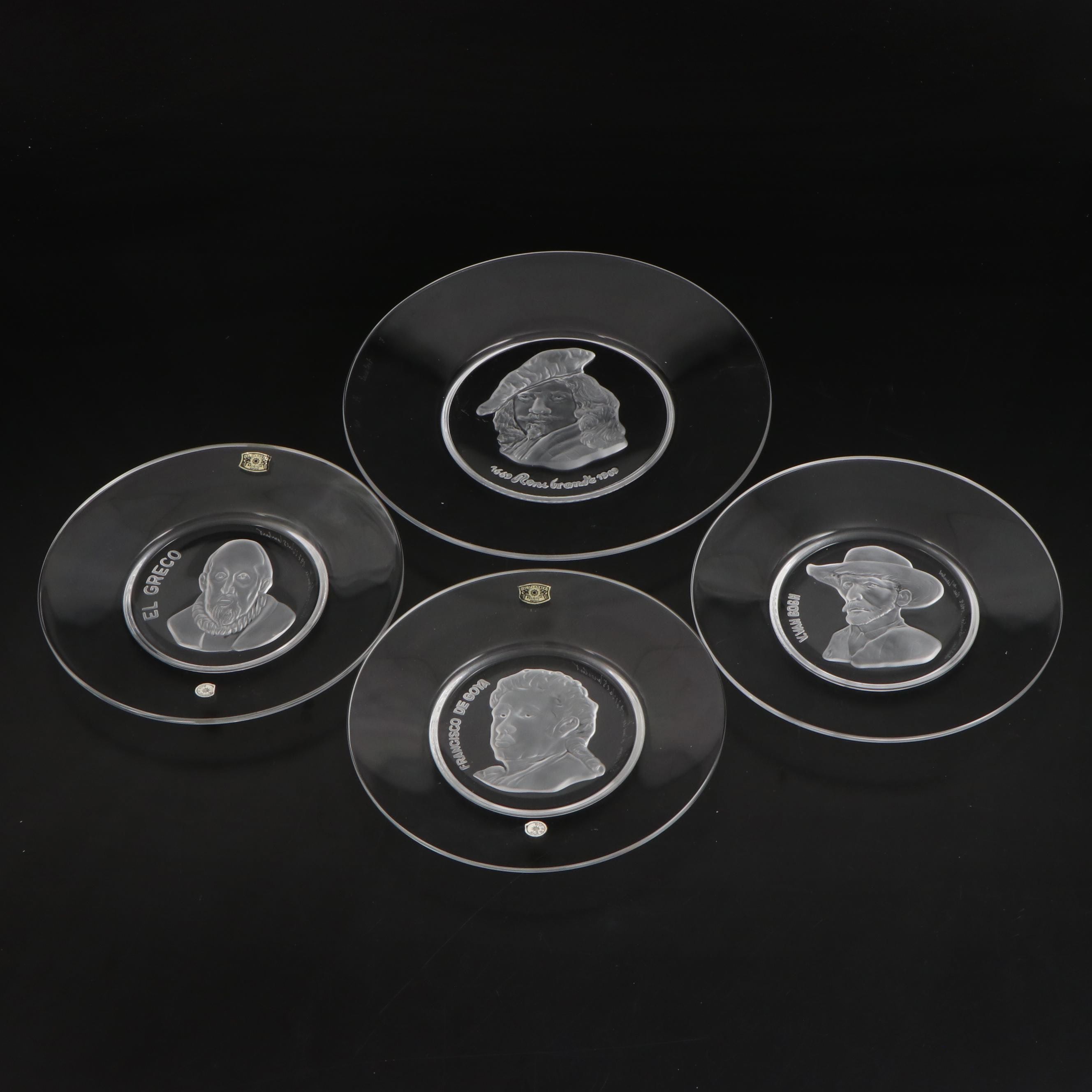 Val St. Lambert "Van Gogh" and Other Old Masters Crystal Plates