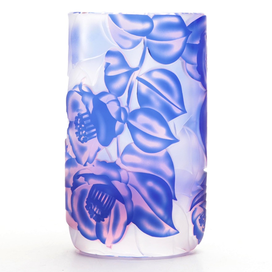 Moser "Camellia" Cut Crystal Vase