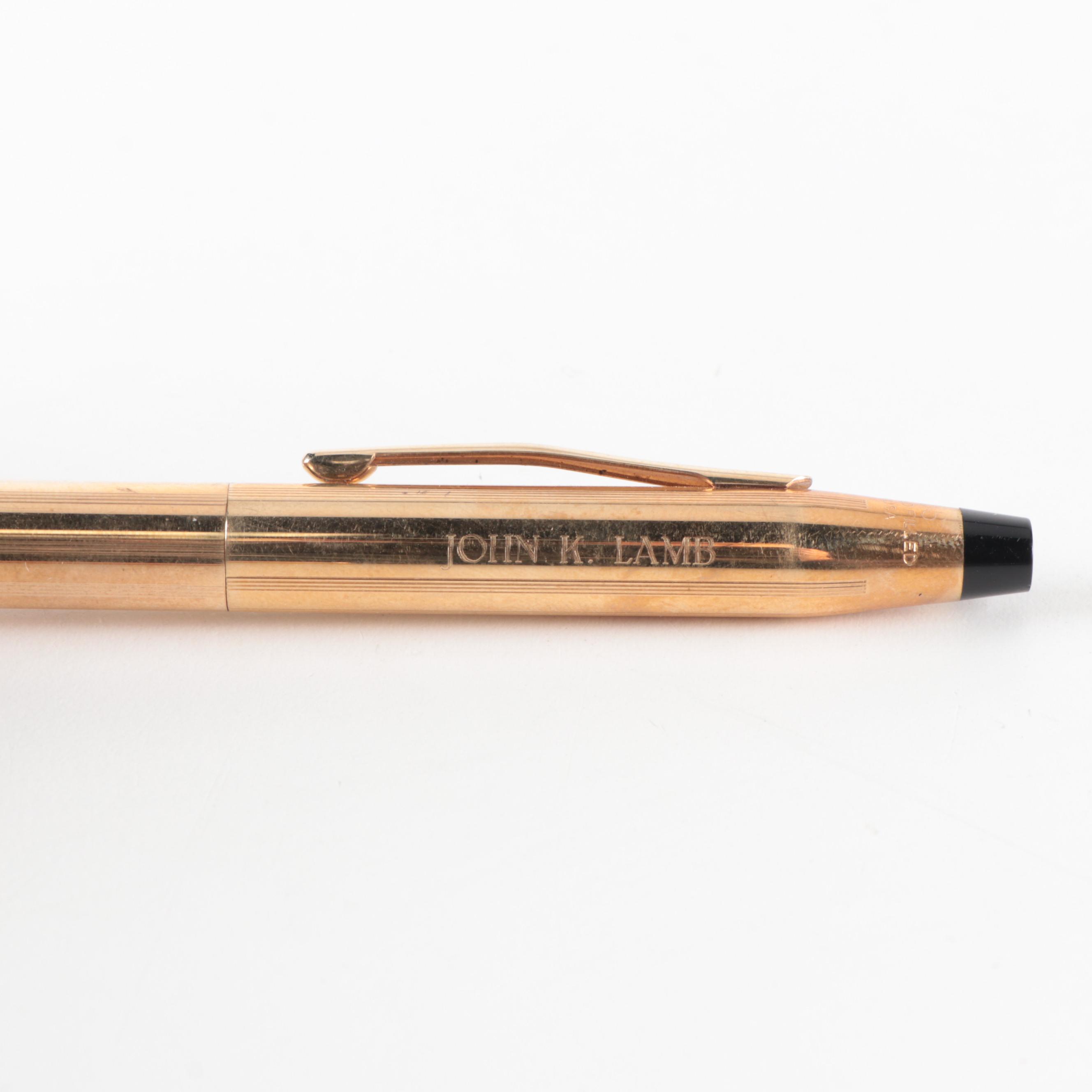 Cross Gold Filled Fountain Pens with Parker Fountain Pens and Mechanical Pencil