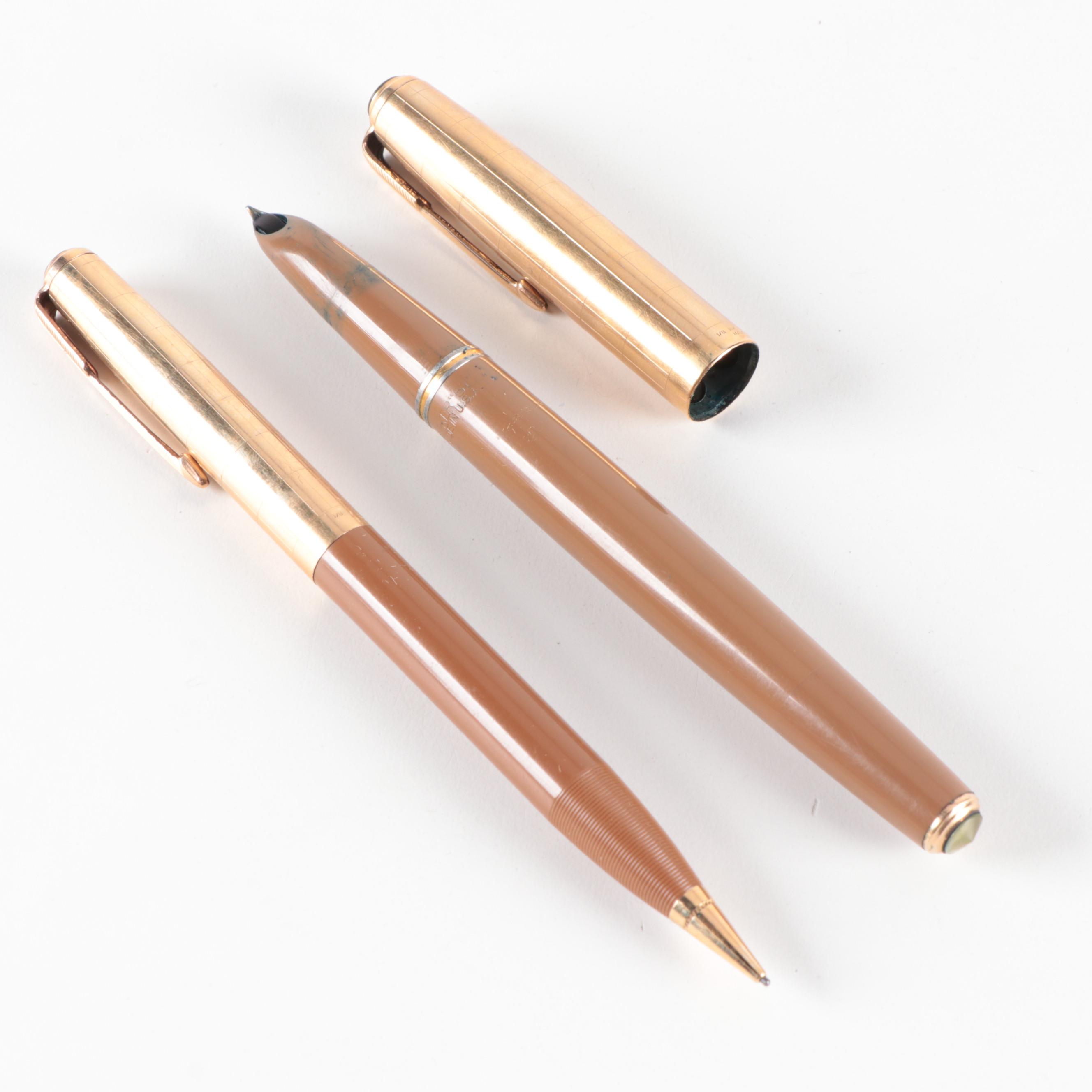 Cross Gold Filled Fountain Pens with Parker Fountain Pens and Mechanical Pencil