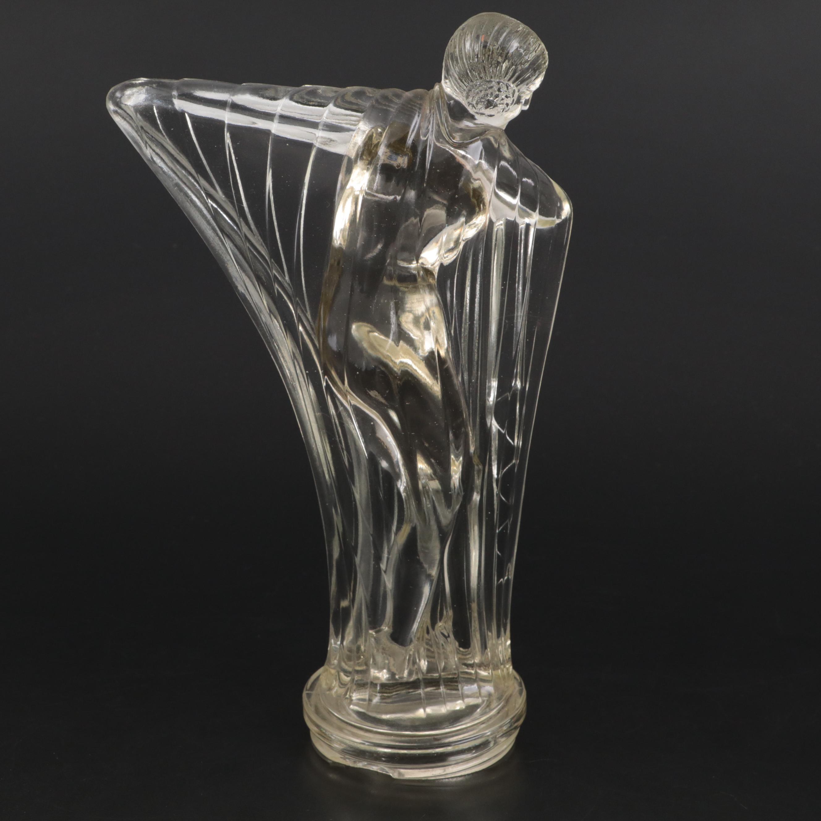Art Deco Molded Glass Isadora Duncan Car Mascot after Lucille Sevin