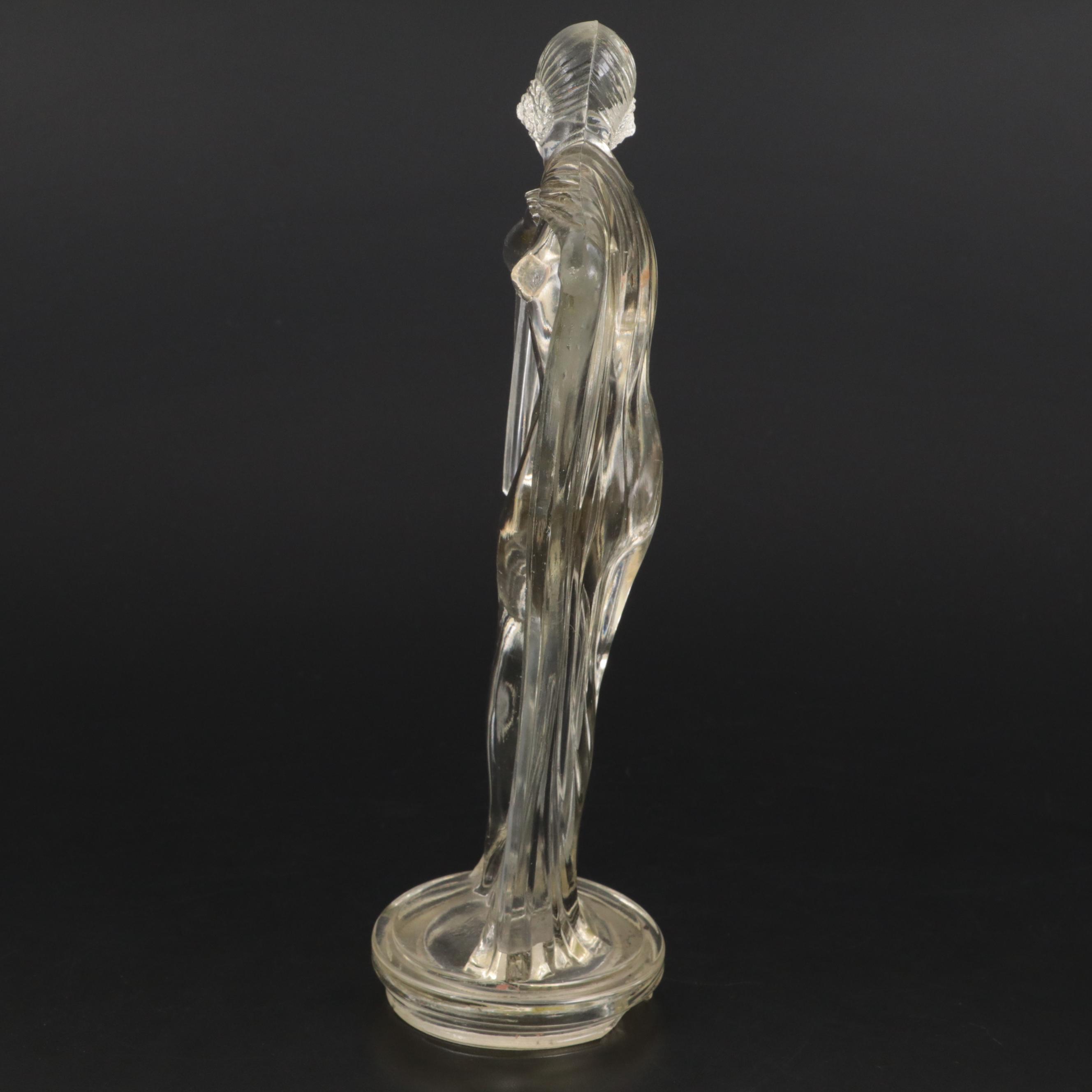 Art Deco Molded Glass Isadora Duncan Car Mascot after Lucille Sevin
