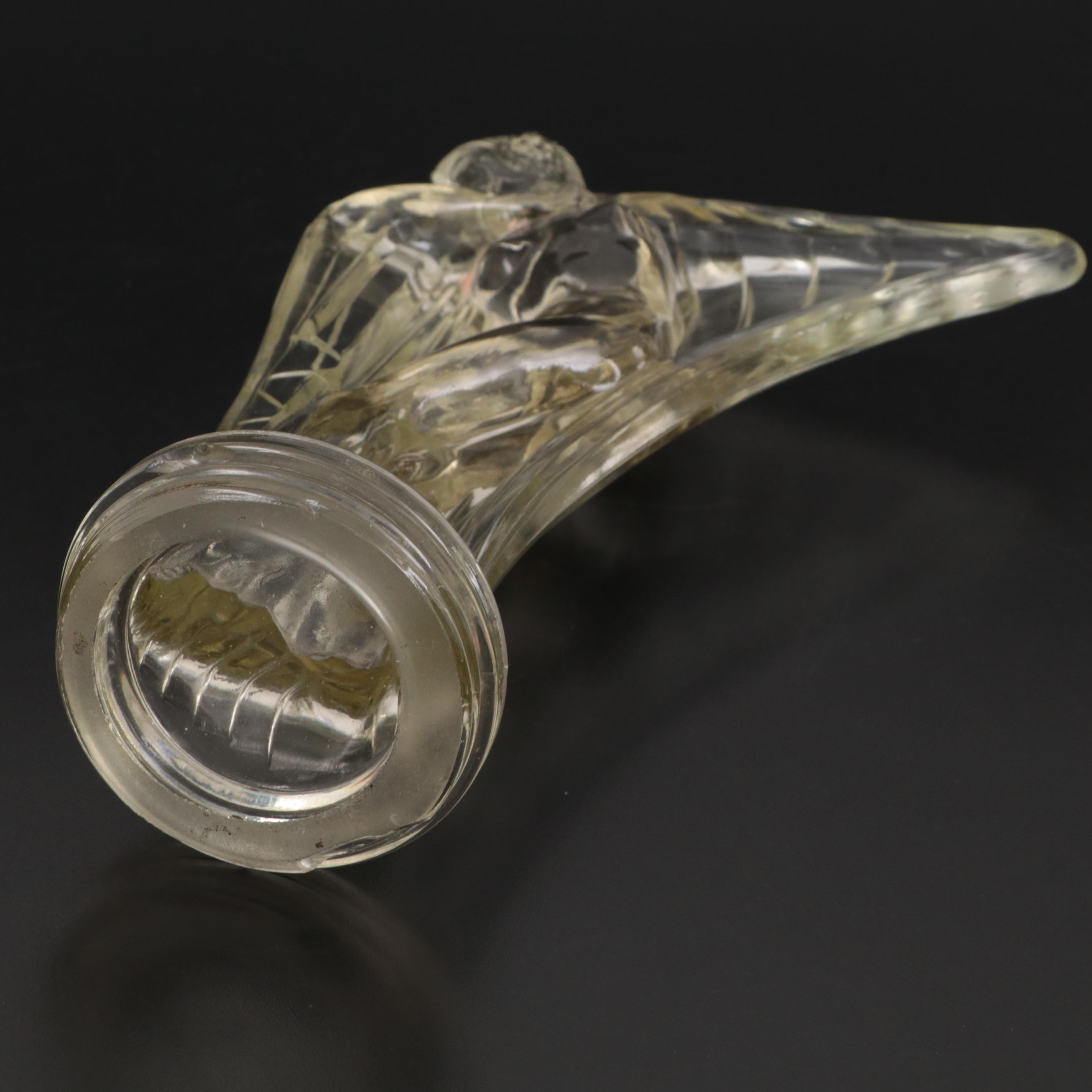 Art Deco Molded Glass Isadora Duncan Car Mascot after Lucille Sevin