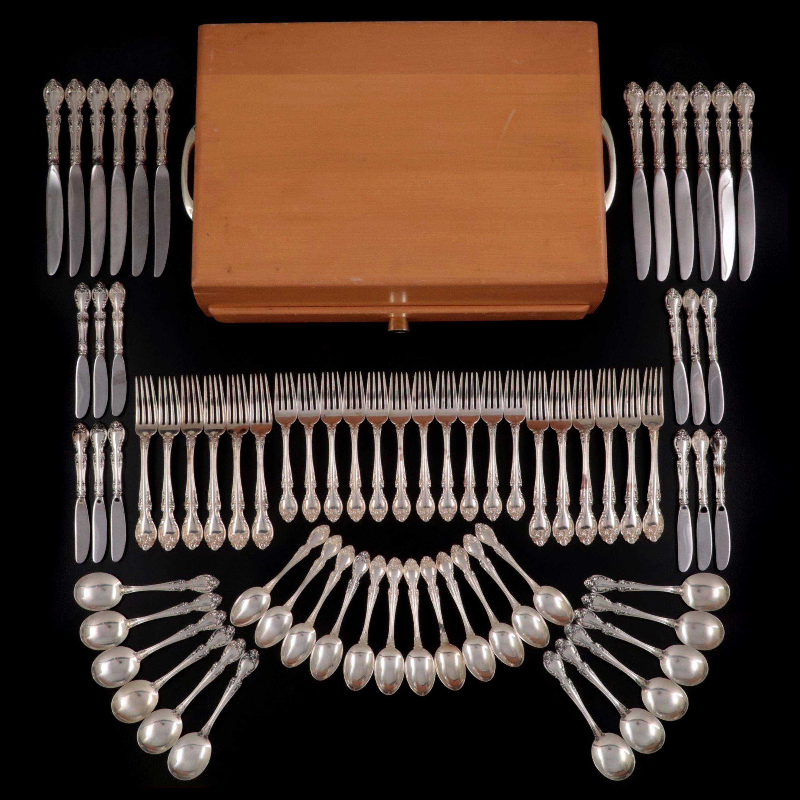 Gorham "Melrose" Sterling Silver Flatware with Chest