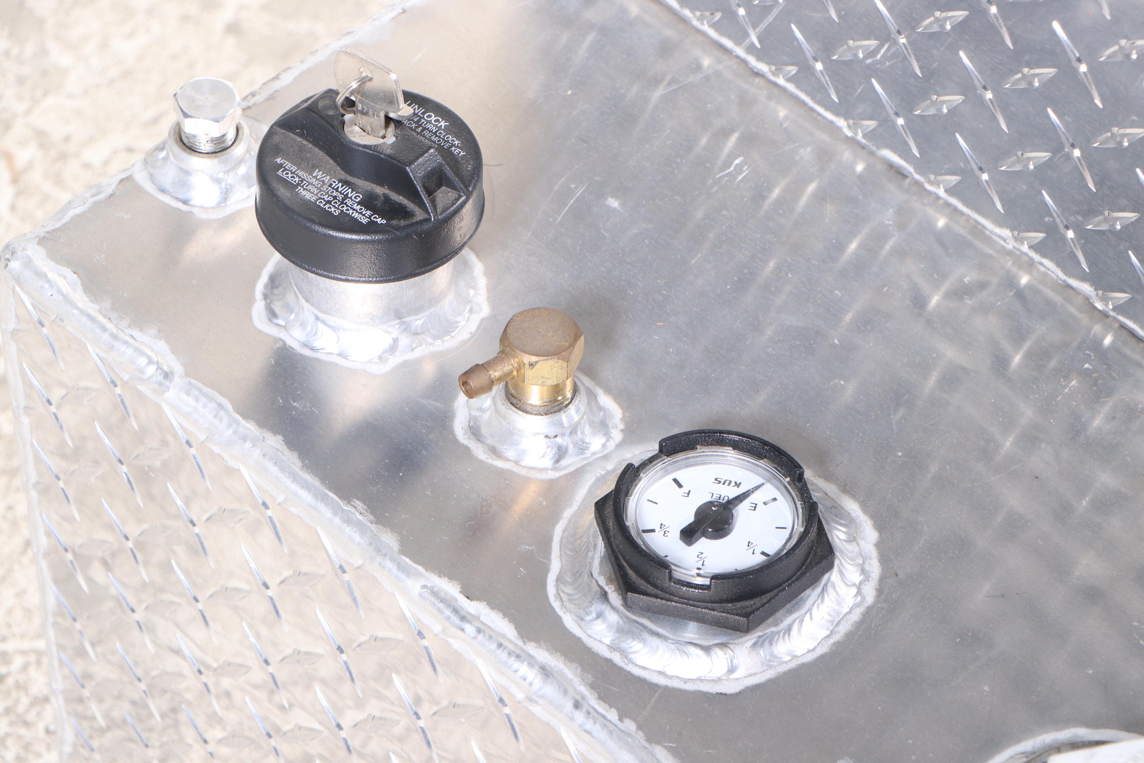 RDS Manufacturing Diamond Plate Fuel Transfer Tank with Storage Chest