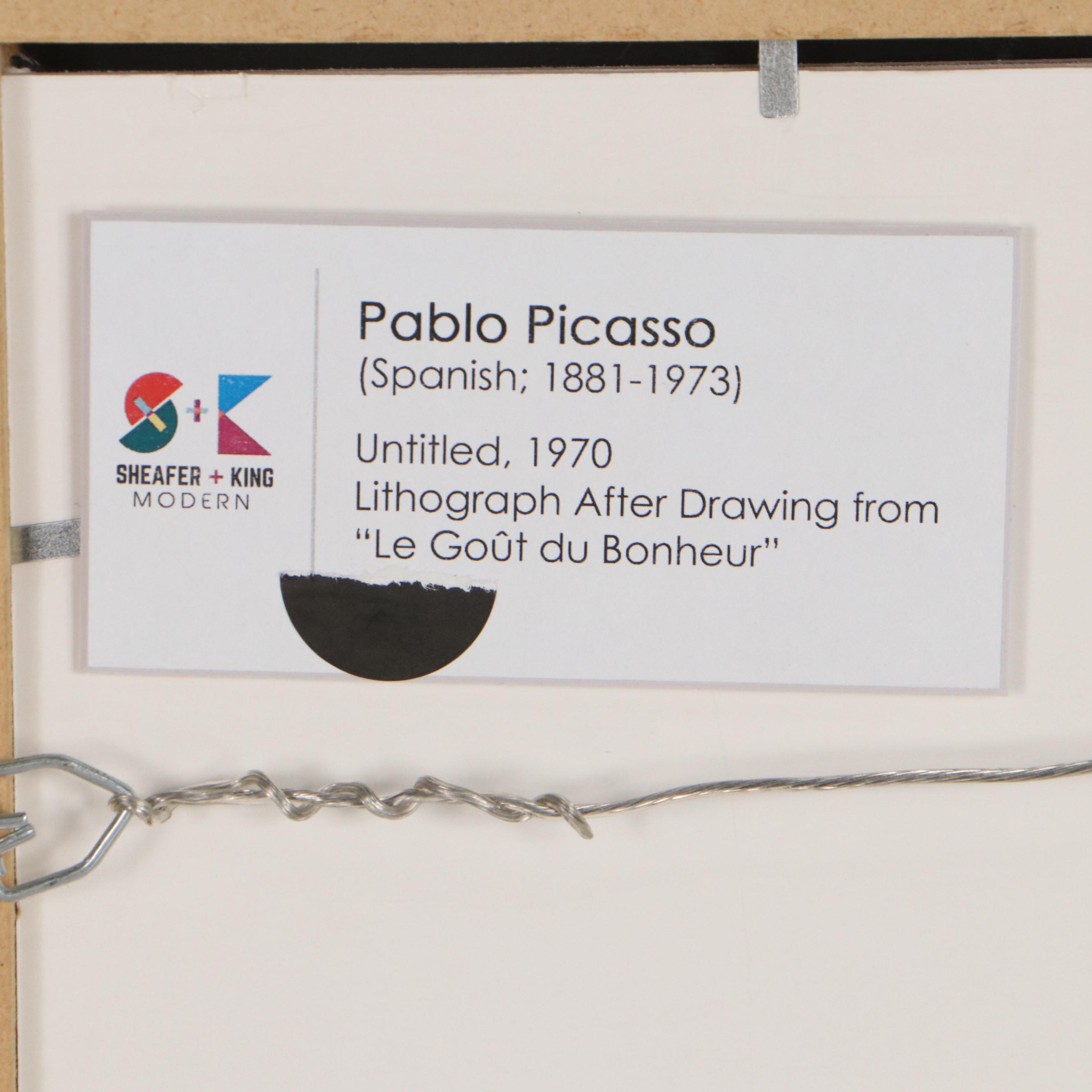 Pablo Picasso Abstract Portrait Pochoir from "Le Goût du Bonheur"