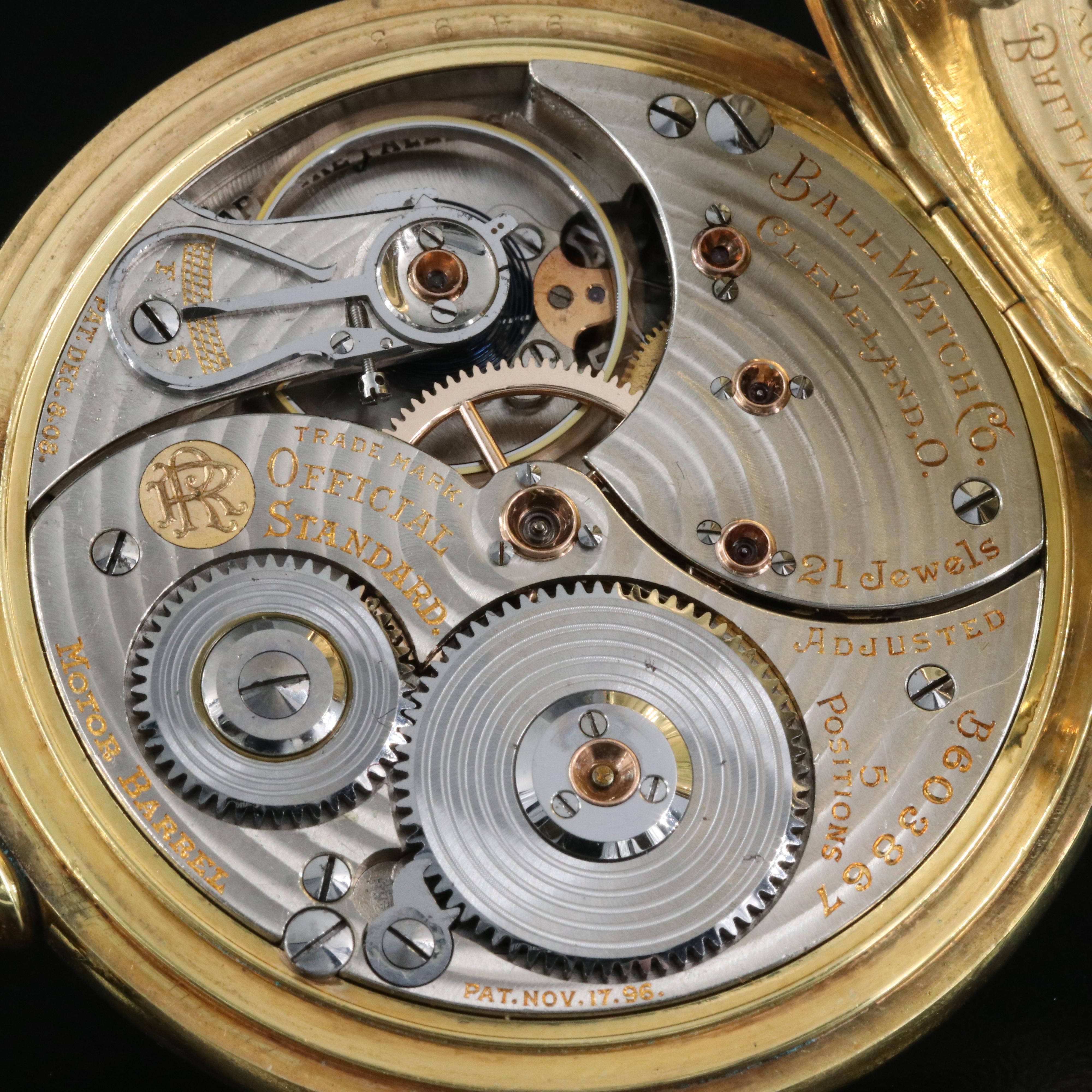 1915 Ball Watch Co. Cleveland "Official Railroad Standard" Pocket Watch