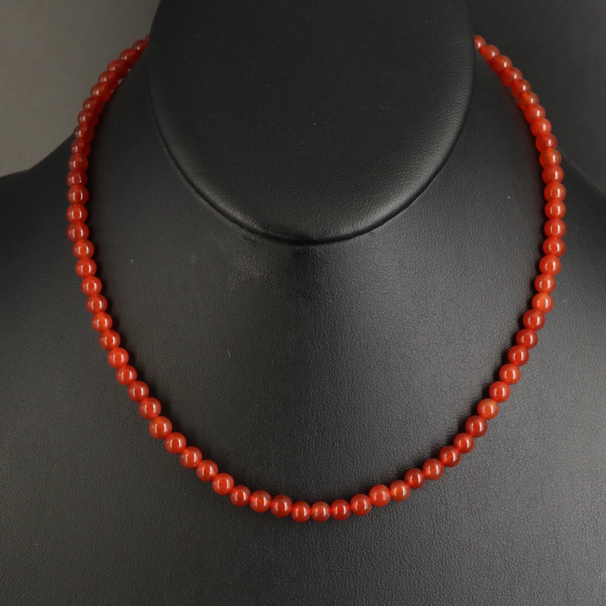 Carnelian Necklace with 14K Clasp