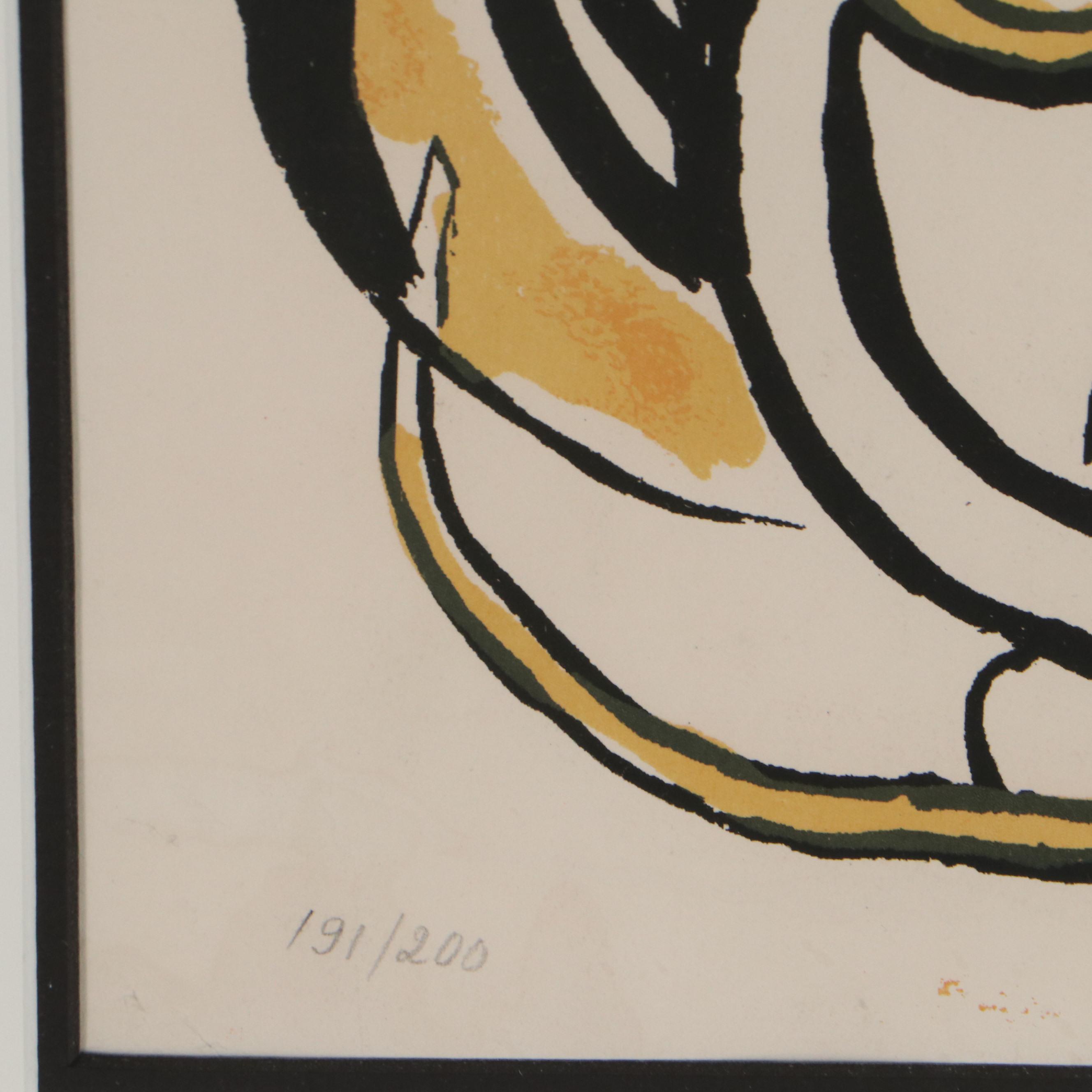 Abstract Portrait Serigraph After Fernand Léger