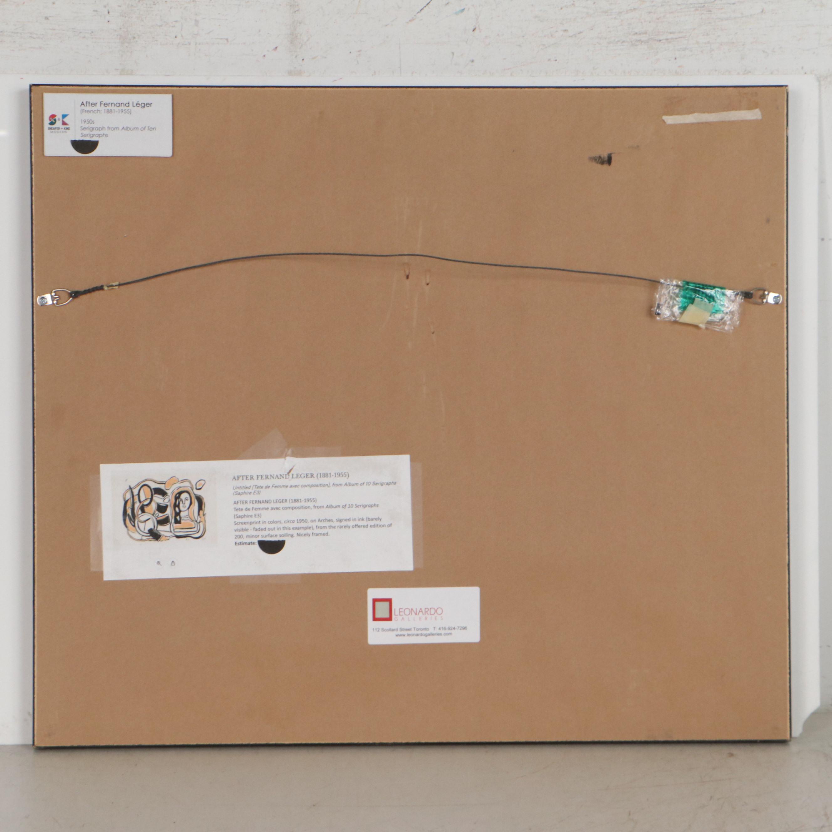 Abstract Portrait Serigraph After Fernand Léger